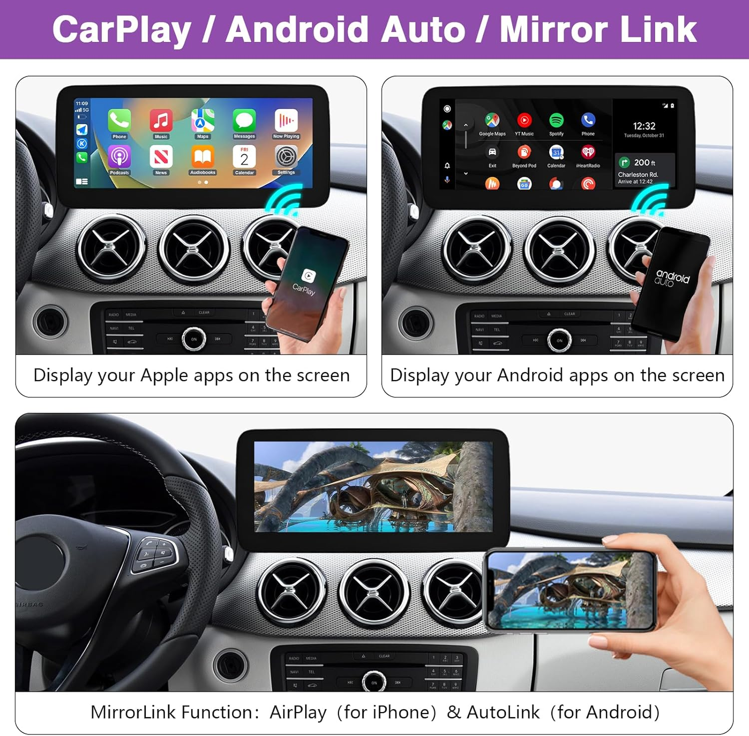 NINETOM 12.3 Inch Touchscreen Wireless Carplay Android Auto Multimedia Car Radio Receiver for Mercedes Benz a B CLA GLA G Class W176 W246 C117 X117 X156 with NTG5.0/5.1/5.2 System (2016-2018) image number 6