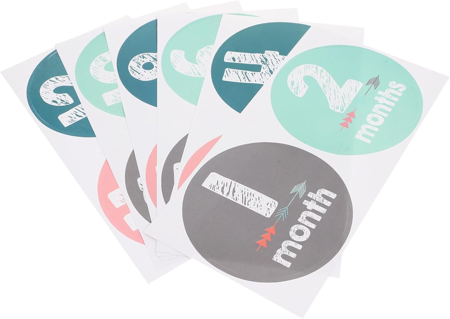 1Set Milestone Stickers for Monthly Growth Tracking Newborn Photo Props Durable Easy Clean Adhesive Stickers Showers and Announcements image number 5