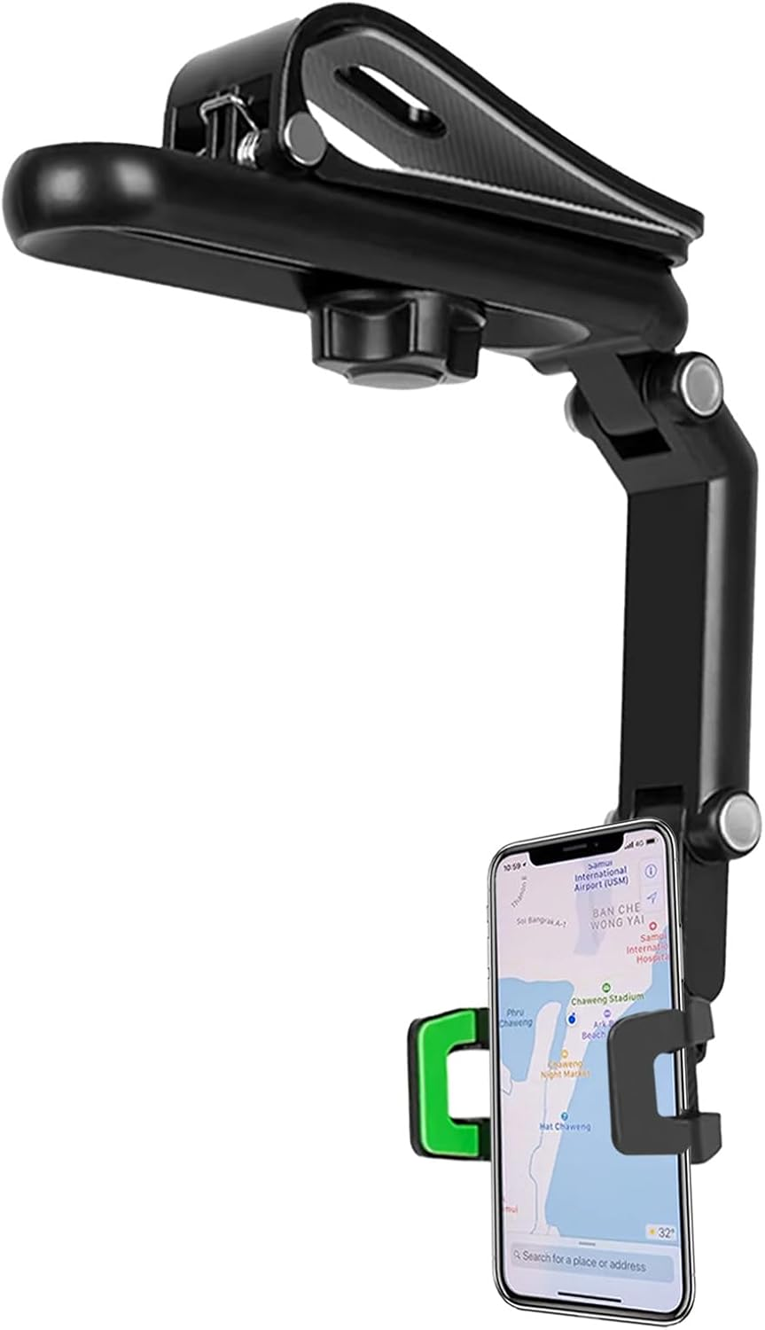 Sun Visor Car Phone Holder, 360&deg; Rearview Phone Holder for Car Sun Visor, Retractable Car Phone Mount Compatible with Iphone/Android/Samsung image number 3