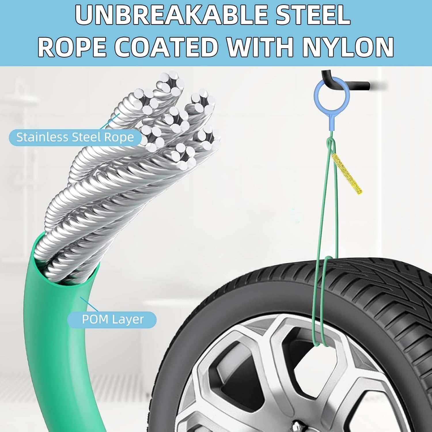 50 Inch Sink Snake Hair Drain Clog Remover - 3Pcs Anti-Break Steel Snake Drain Hair Removal Tool, Flexible Drain Cleaner Tool for Bathroom/Bathtub, Shower Drain Clog Remover with Hair Catcher image number 1