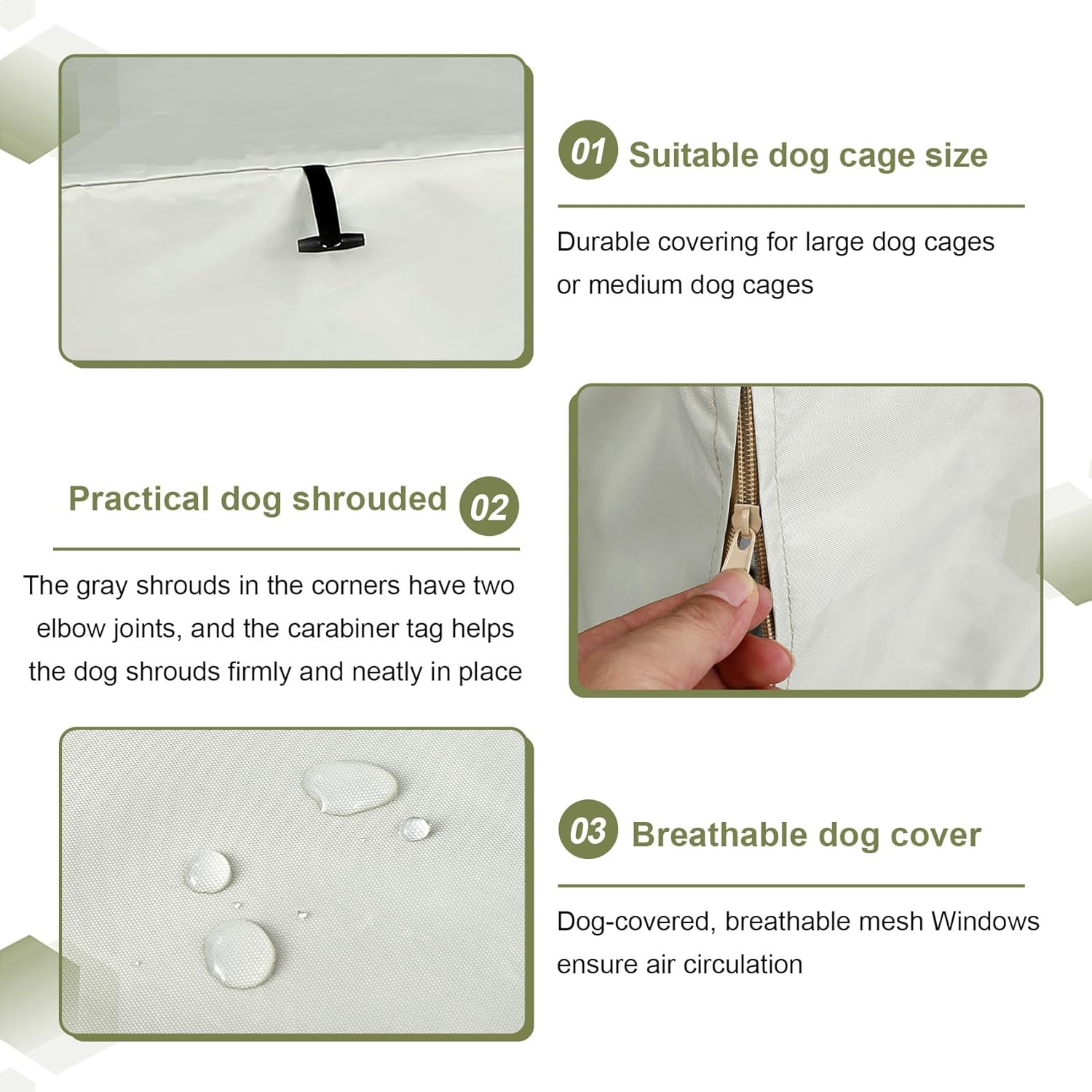 Dog Crate Cover Oxford Cloth Pet Kennel Cover Universal Fit for 36 Inches Wire Dog Crate image number 4