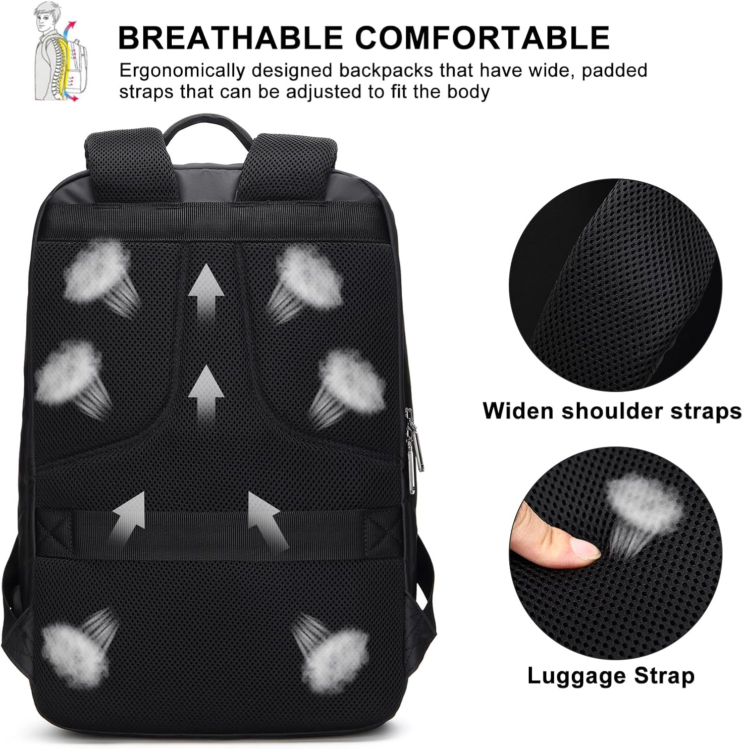 Business Smart Backpack Waterproof Fit 15.6 Inch Laptop Backpack with USB Charging Port,Travel Durable Backpack image number 1