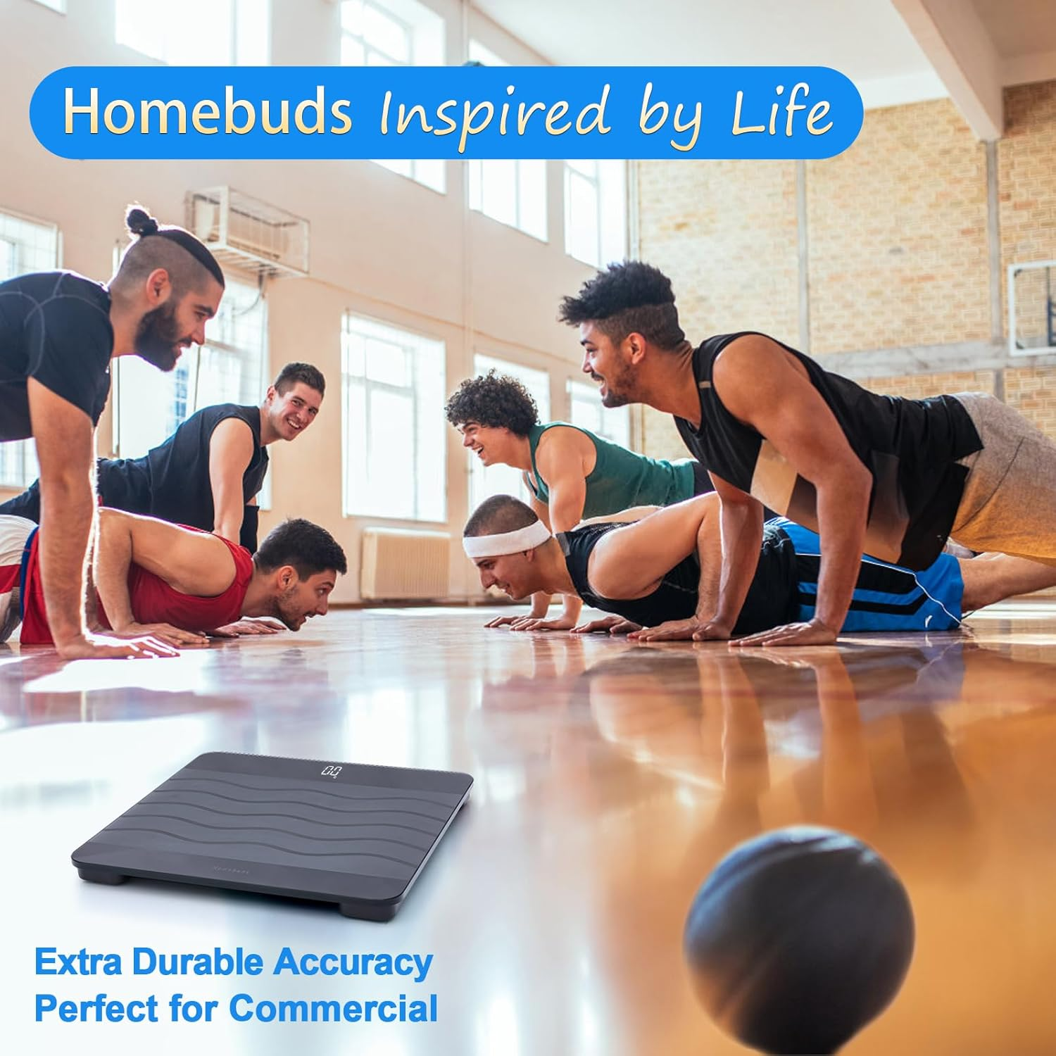 Homebuds Bathroom Scales for Body Weight, High Precision Assured by Weight Scale Professional Factory since 2001, LED Display and Step-On, 3*AAA Batteries Included, 300Kg/600Lb, Black image number 4