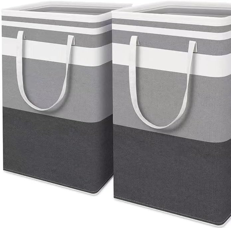 Large Collapsible Laundry Basket Hamper with Easy Carry Handles，Freestanding Clothes Hampers for Laundry, Bedroom, Dorm, Towels, Toys, 75L, Gradient Grey