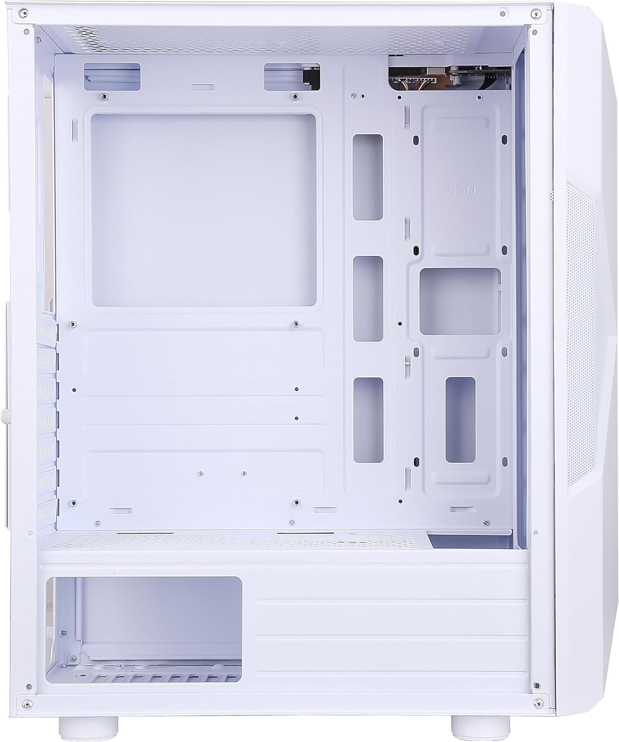 Fortrek Holt Mid Tower Gaming Computer Case with RGB Led Strip, Full Acrylic Side and Magnetic Duster Filter, Atx/Micro Atx/Mini ITX, White image number 3
