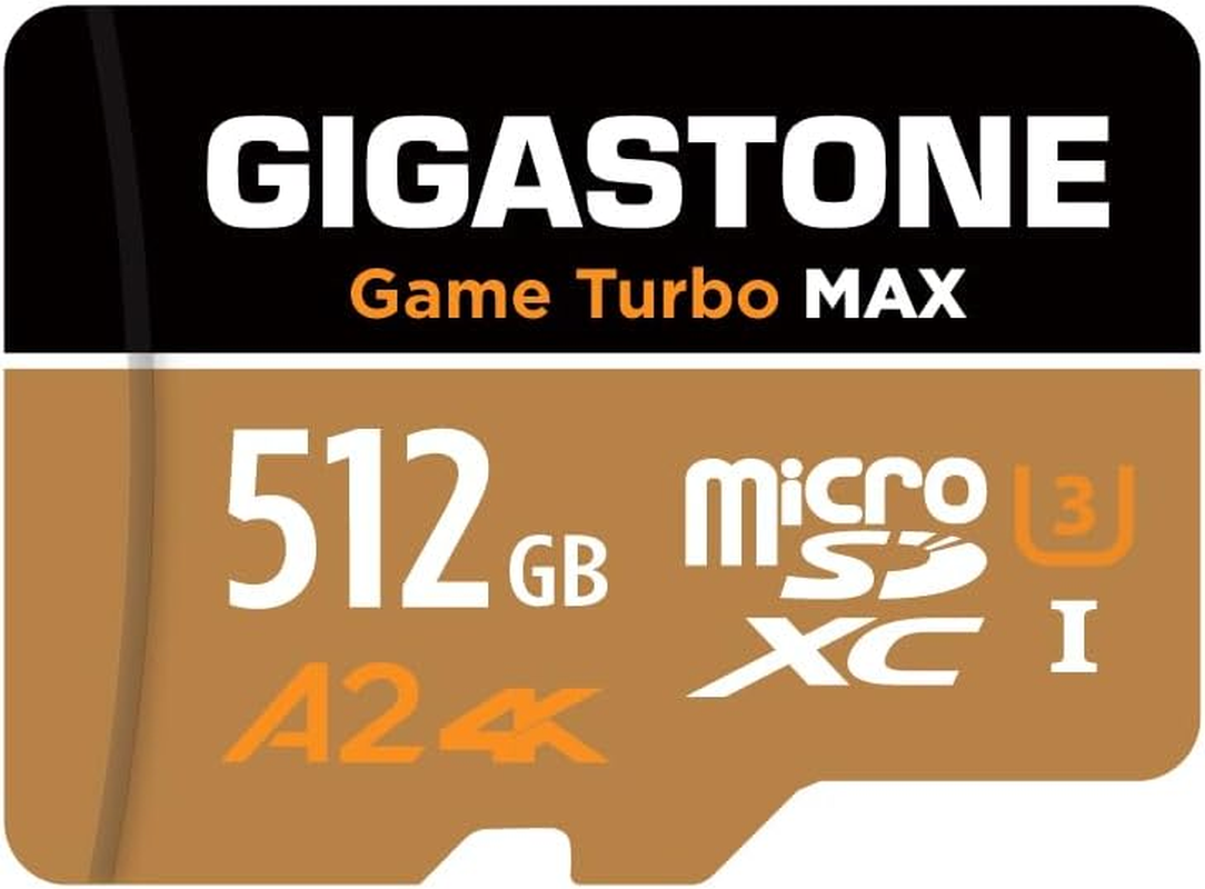 [5-Yrs Free Data Recovery] GIGASTONE 512GB Micro SD Card, 4K Game Turbo MAX, Microsdxc Memory Card for Nintendo-Switch 1, Action Camera, DJI, UHD Video, R/W up to 160/130 Mb/S, UHS-I U3 A2 4K C10 image number 1