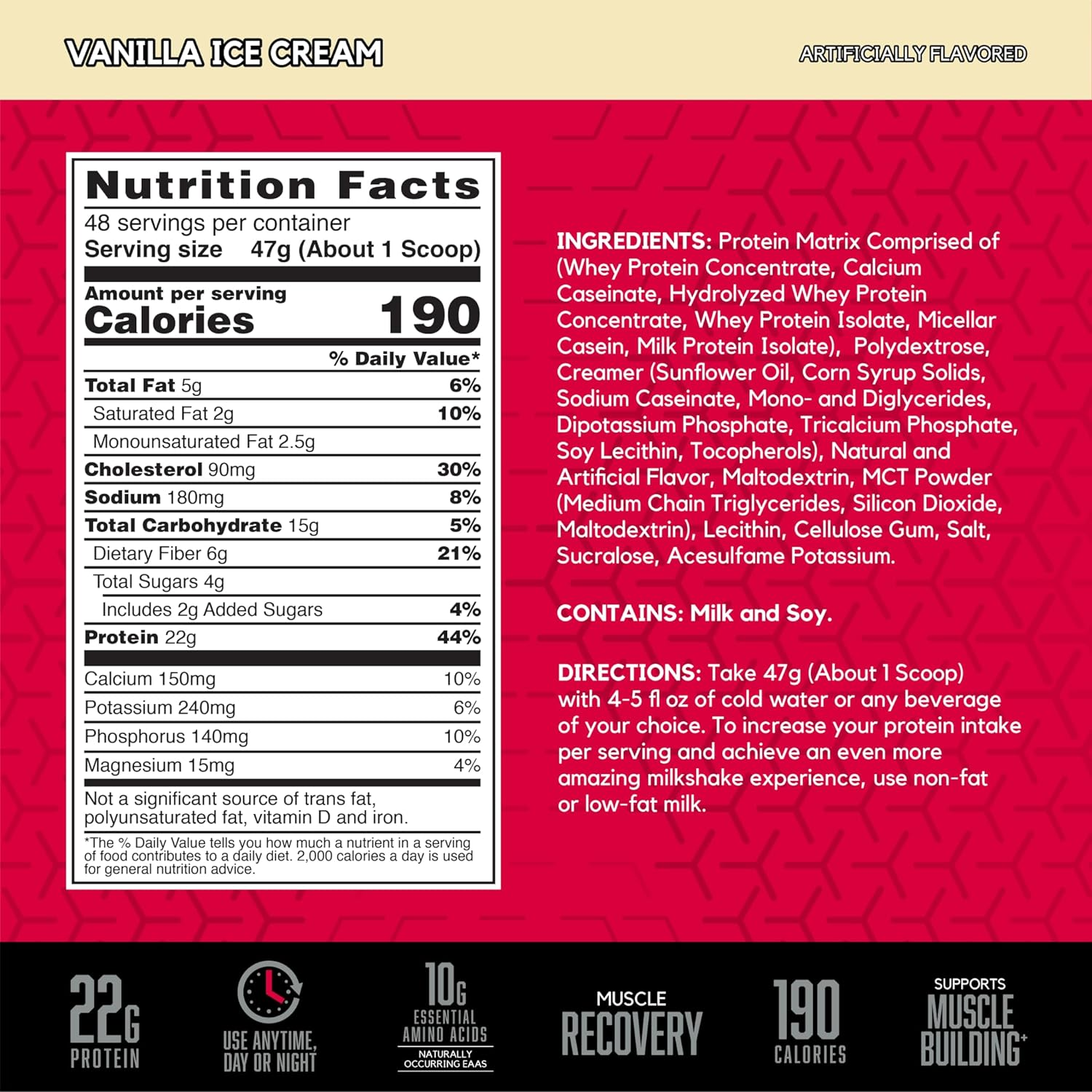 BSN Syntha-6 Blend Protein Powder, Vanilla, 48 Serves, 2.27 Kg, 48 Servings image number 2