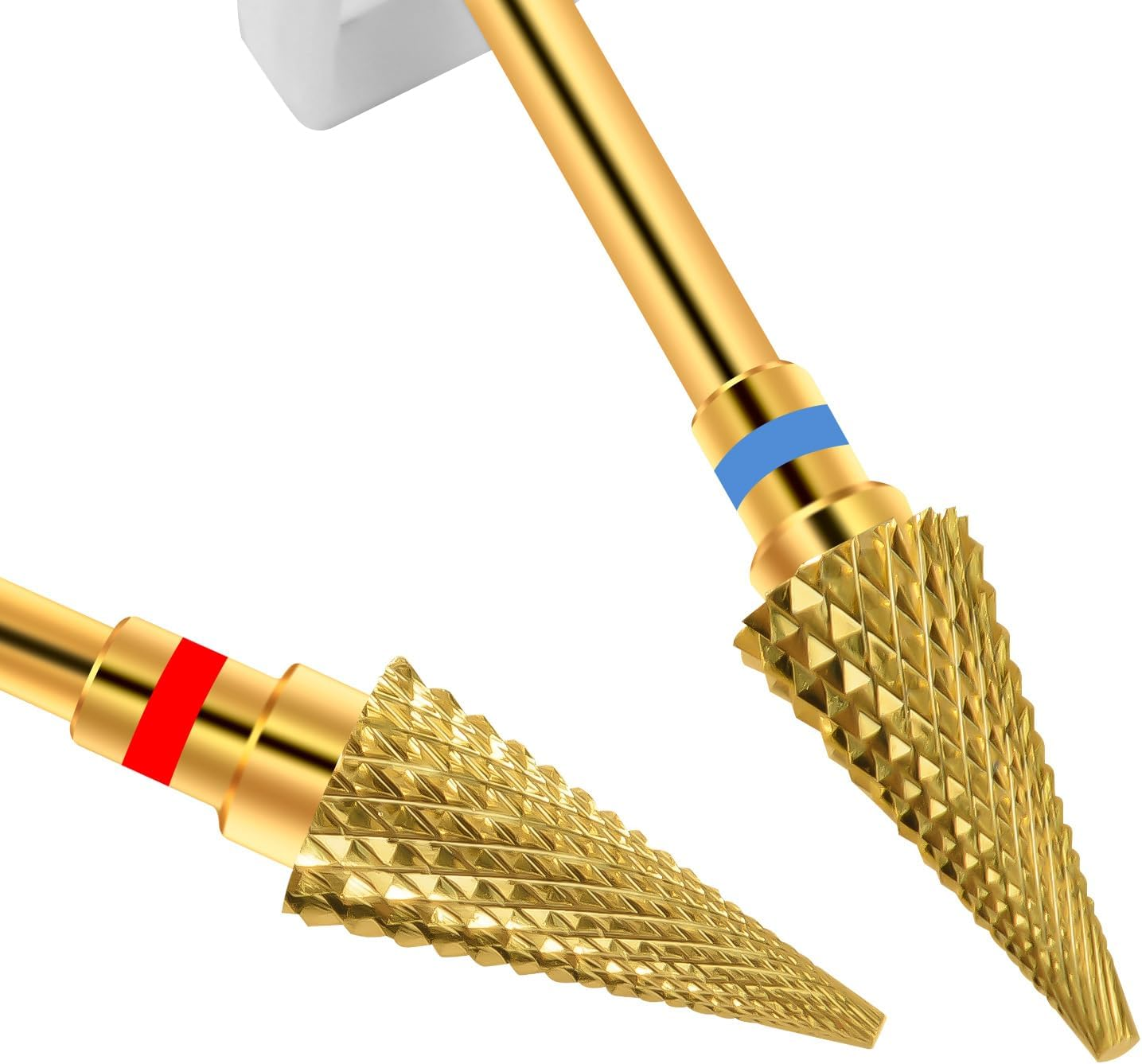 Diesisa 2 Pack Nail Drill Bits for Acrylic Nails, 3/32" Shank Drill Bits for Nails Professional Electric Nail Drill Bits for Home Salon/Fine+Medium Nail Bits - 5 in 1 Cylindrical Bit