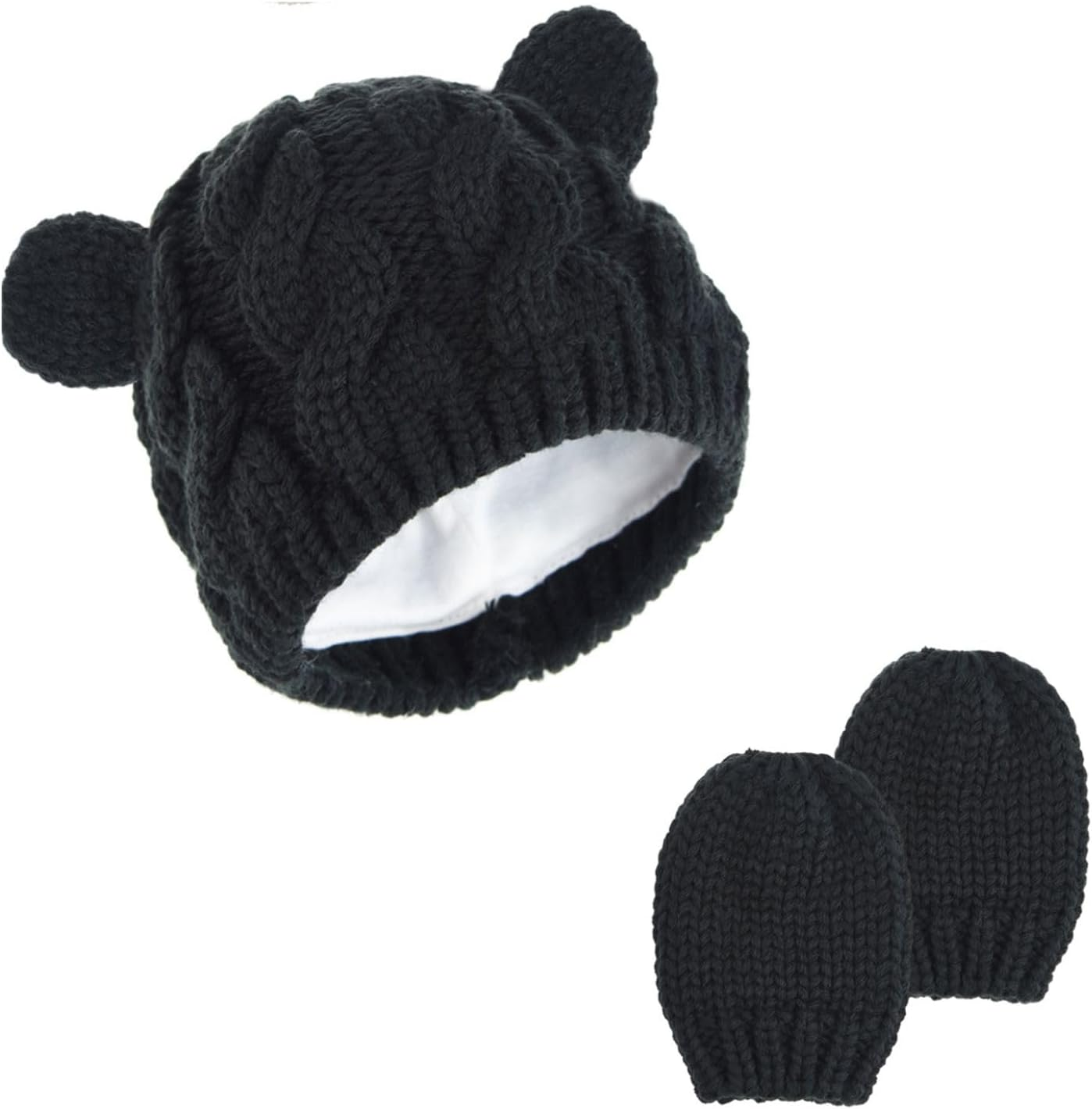 Baby Beanie Hat Gloves Set Newborn Winter Hats with Warm Knitted Glvoes Soft Beanie for Little Boys Little Girls