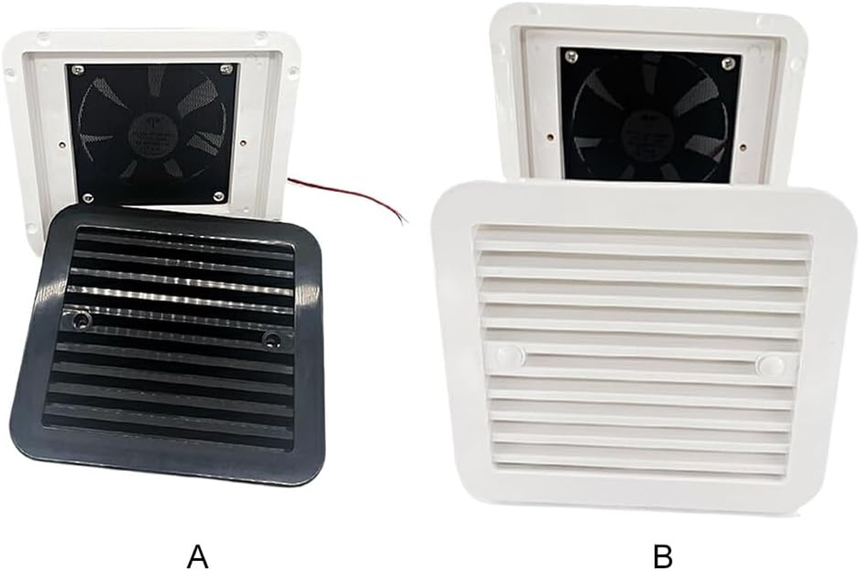 RV Wall Ventilation Fan Fits RV Camper Motorhome Boat Rated Voltage 12V Ventilation Exhaust Fan Hood Fan for Bathroom, Black image number 2