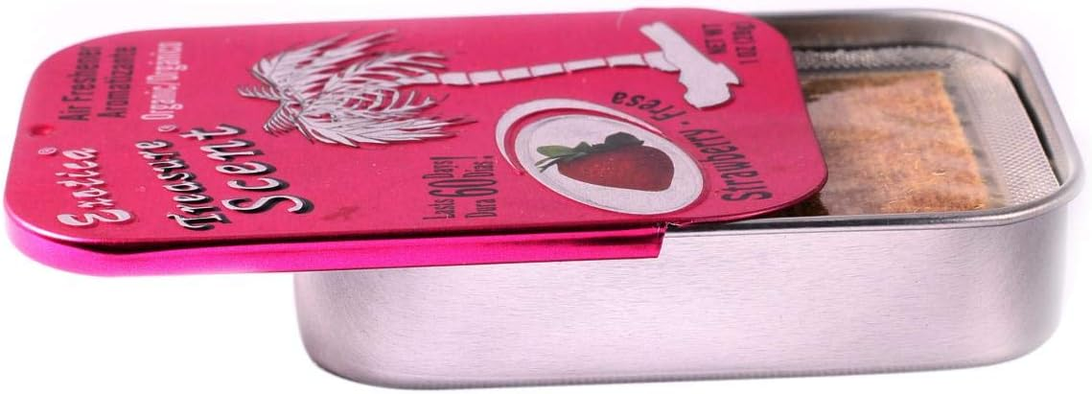 Exotica Strawberry Scent Treasure Organic Air Freshener Tin image number 2