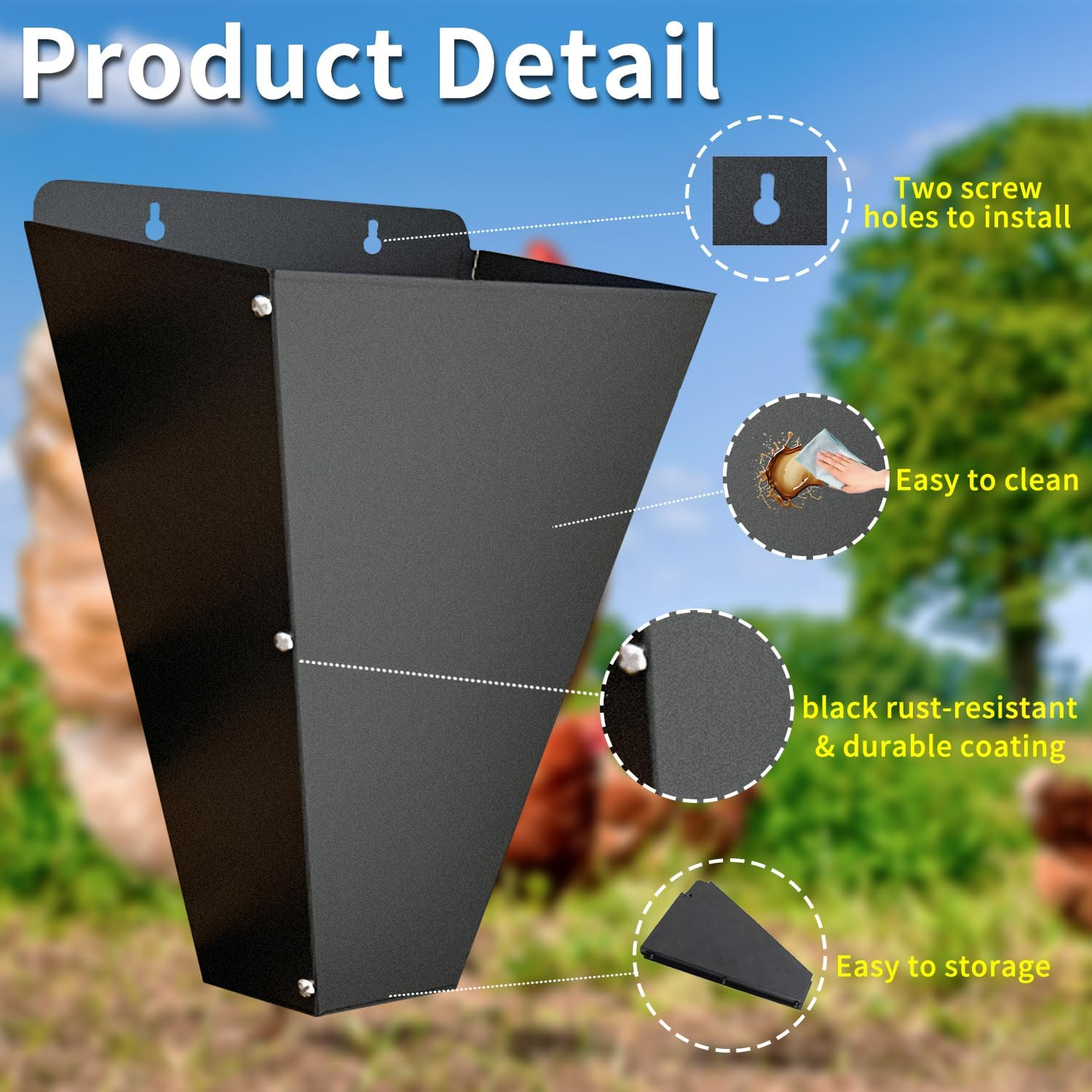 Medium Size Chicken Cone, Heavy Duty Steel Poultry Restraining Cones for Chicken, Flat Back Funnel Design, Killing Cone for Layers, Broilers, Roasters, Turkeys up to 8 Pounds, Easy to Clean image number 1