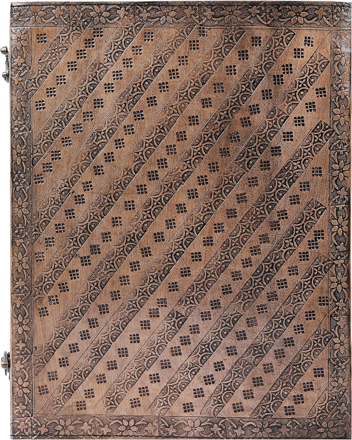 OVERDOSE Hand Embossed Stone Vintage Leather Journal - Handmade Antique Stone Journal for Students & Office for Men Women Diary Leather Sketchbook Drawing - Size 10 X 13 Inches | 25 X 33 Cm image number 5