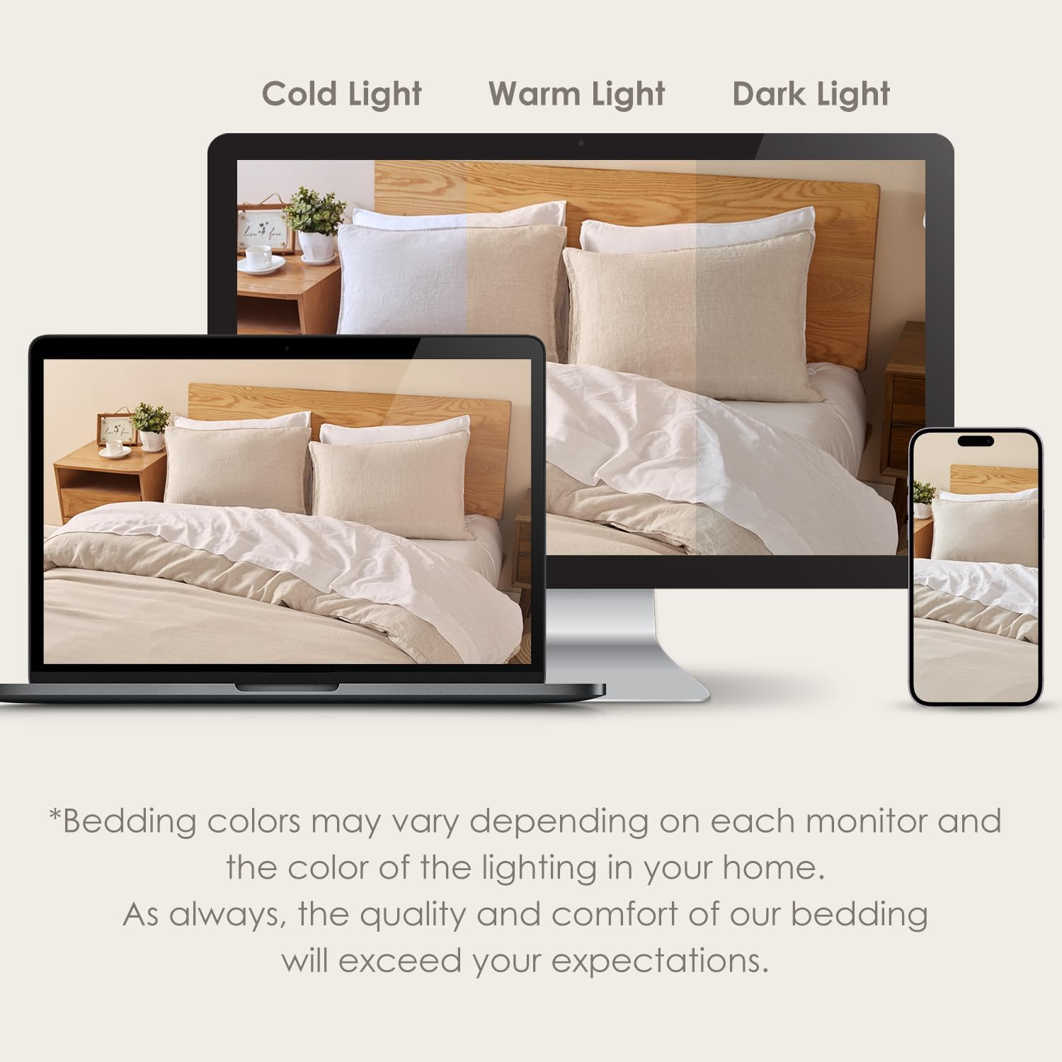 DAPU Pure Stone Washed Linen Duvet Cover Set 100% French Natural Flax(Natural Linen Full/Queen) image number 4