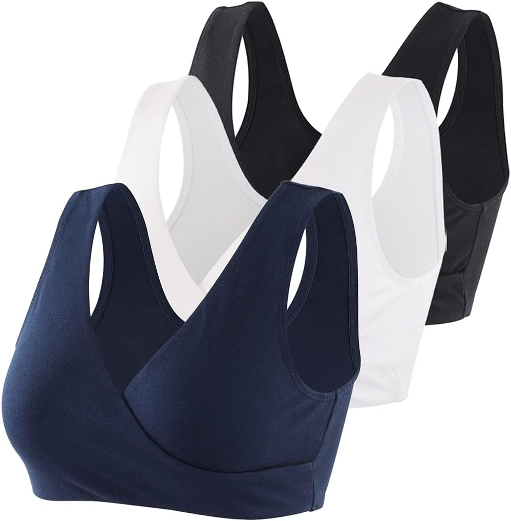COLOMI Maternity Nursing Bra Wireless Cotton Breastfeeding Bra for Sleep image number 2