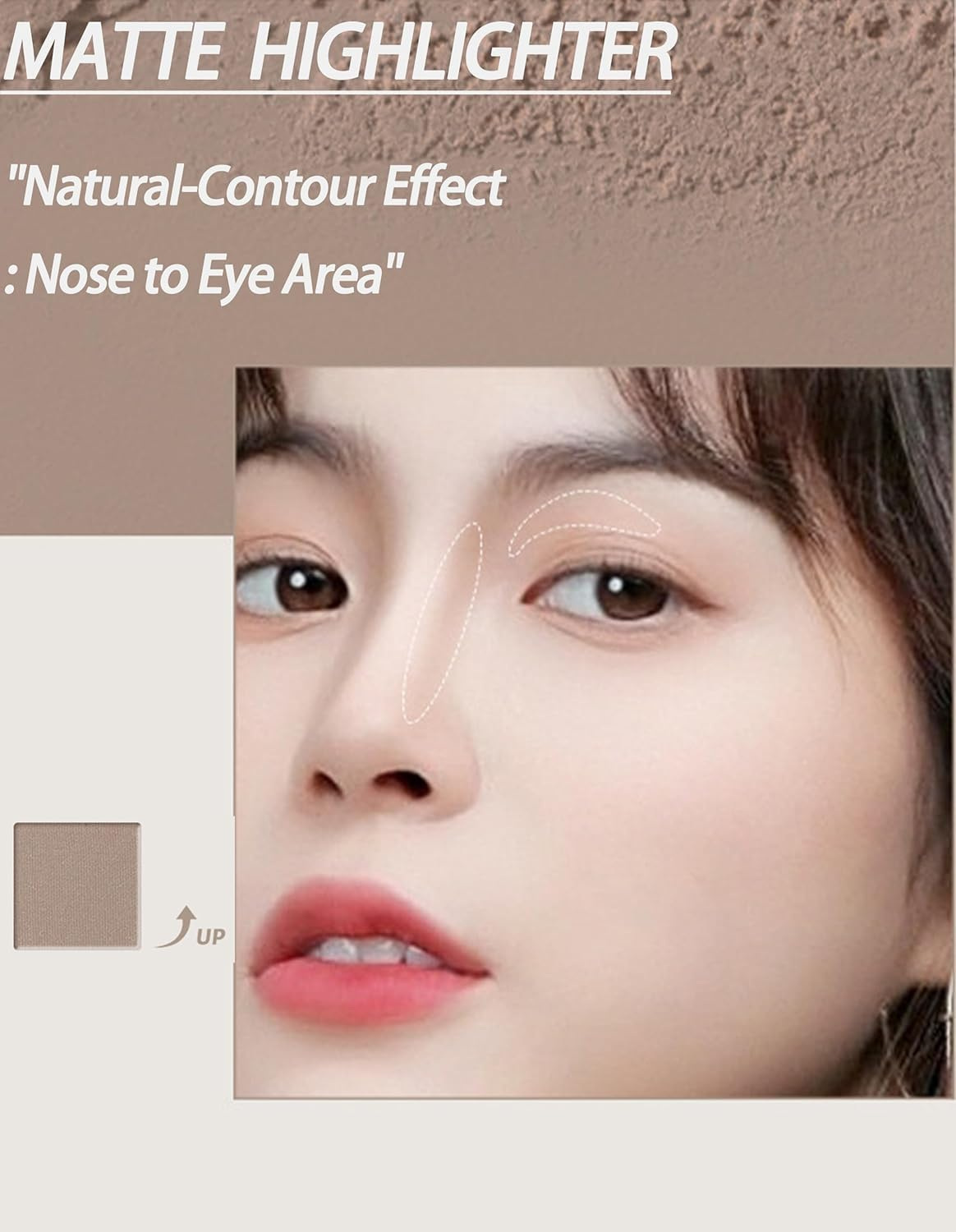 Okerker Cool Toned Contour Palette with Mirror, Grey Contour Powder for Pale Light Cool Toned Skin, Nose Contouring Bronzer Powder with Brush image number 6