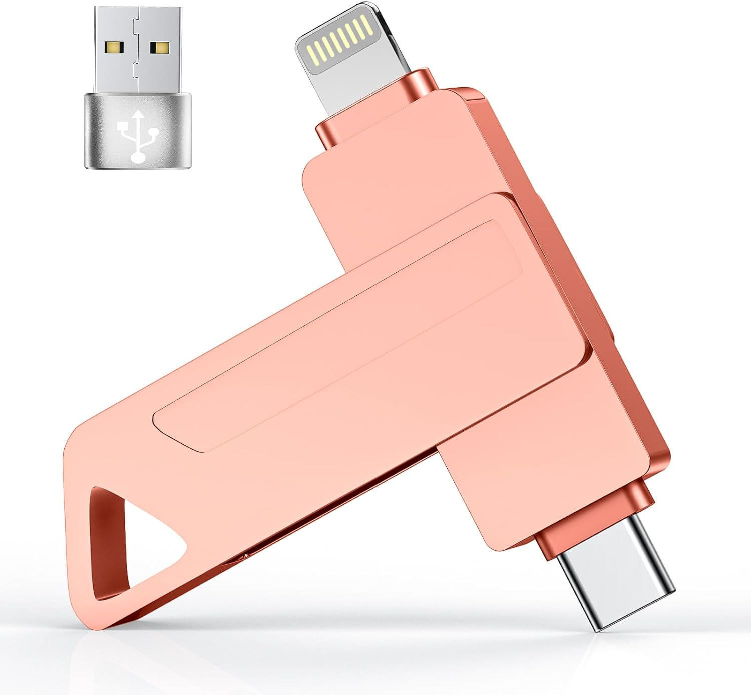 512GB Flash Drive for Phone - High Speed Transfer USB Stick, USB Storage Photo Stick for Backup, 3 in 1 USB Drive for Ios/Android/Computer/More Device (Pink)