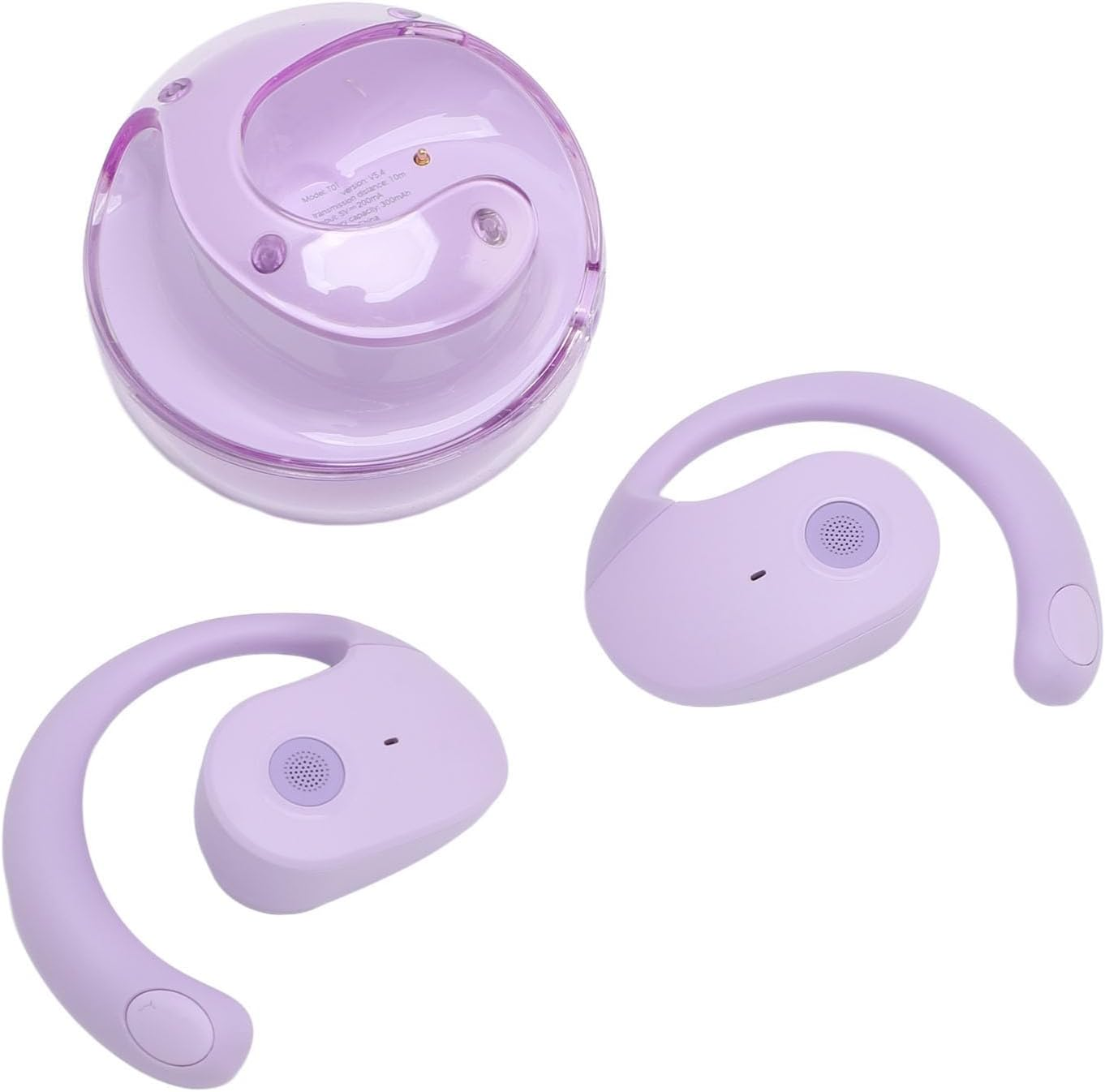Pomya Language Translation Earbuds, Translator Earbuds Real Time, 144 Languages & Accents Online Translation Device with APP for Ios & Android, Bluetooth5.4 Wirelesss Clip on Earbuds, (Purple)