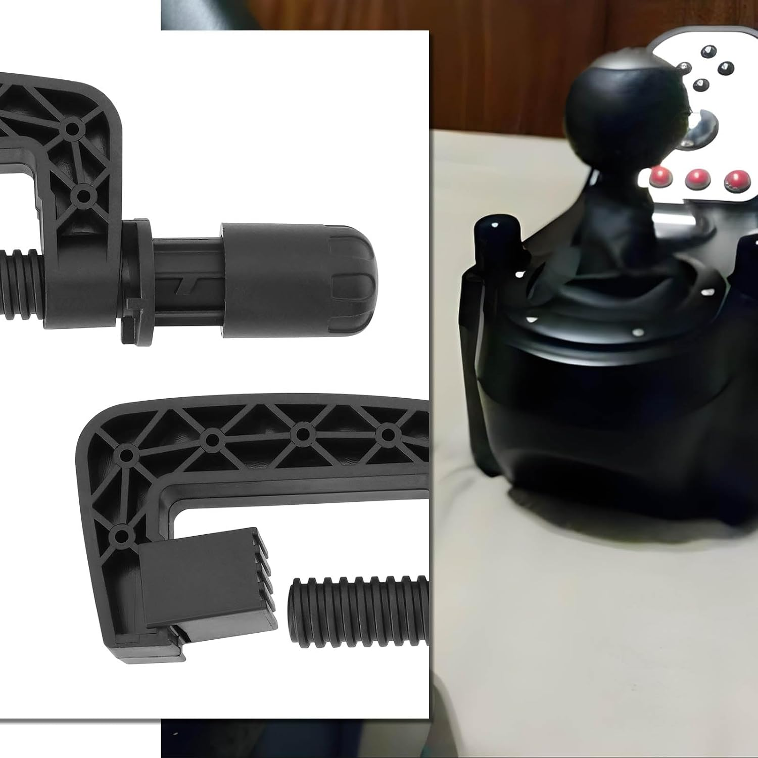 SG Store 1Pc Racing Steering Wheel Fixing Clamp Screw Compatible with Logitech G25 G27 G29 G920 G923 Game Fixed Clamp Clip (Black) image number 1