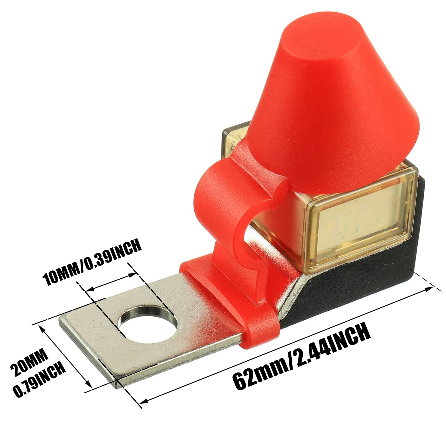 HUAREW MRBF Terminal Fuse Block Kit (Fuse Included), 40A 58V DC Maximum, Single Stud 5/16" (M8) Compact Marine Rated Battery Fuse,Ip66 Waterproof image number 4