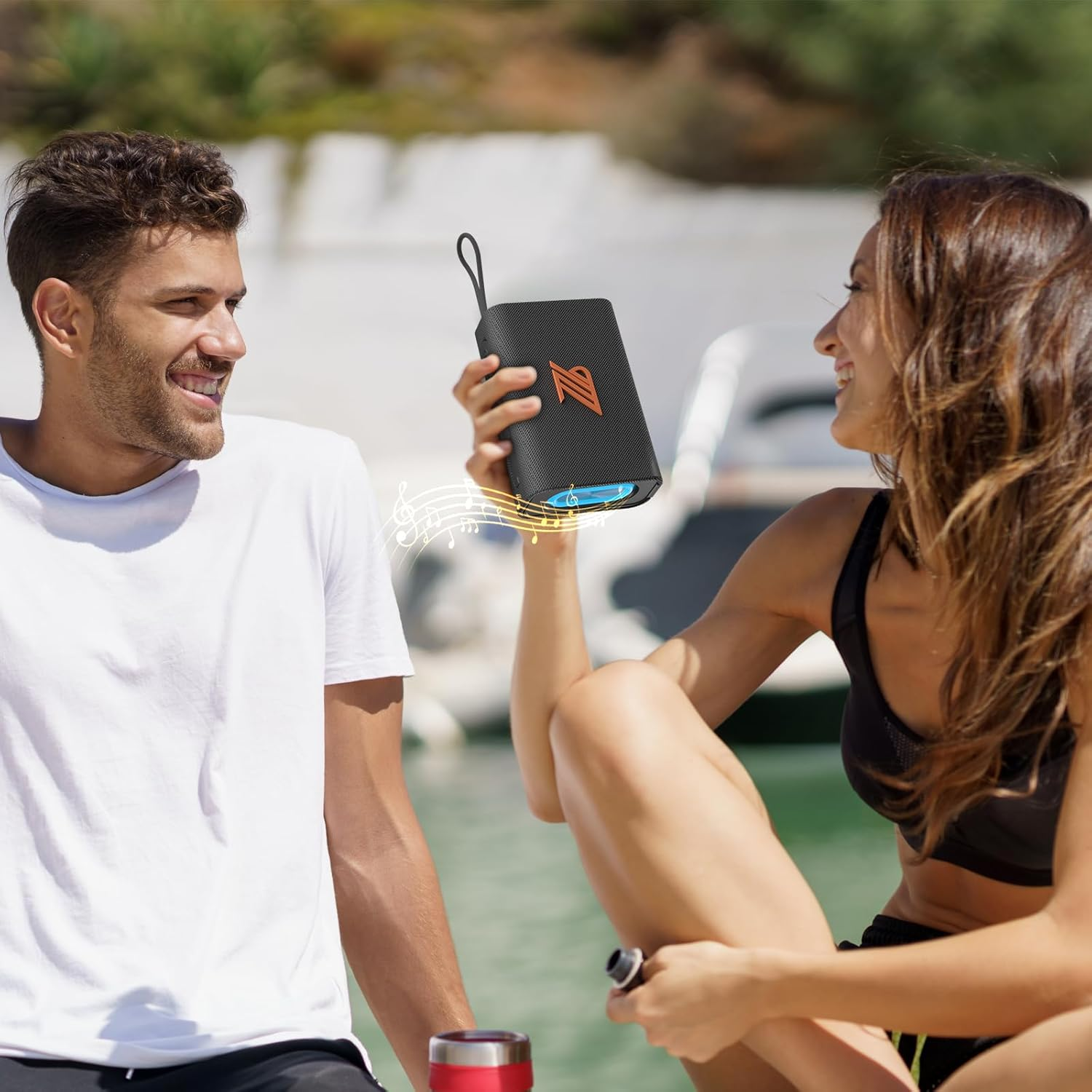 Bluetooth Speaker TWS Small Speakers Clear Loud Stereo Sound Portable Media Players Wireless Speaker with Lights IPX5 Waterproof Speakers Long Playtime for Home Party Outdoor Beach Electronic Gadgets image number 4