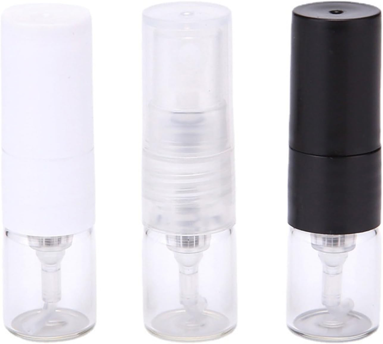 50PCS Leak Proof Miniature Perfume Spray Bottle 1ML Refillable Glass Atomizer and Easy Fragrance Transfer Sample Dispenser - Black Spray Head image number 7