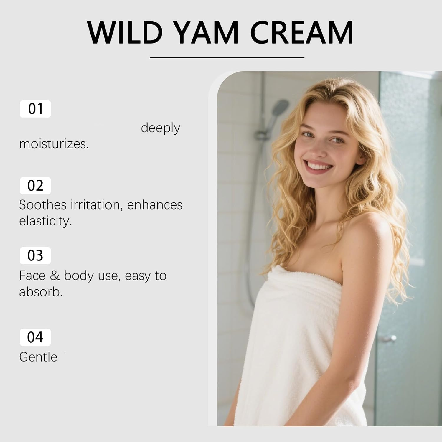 Wild Yam Cream - Deep Hydrating Face and Body Cream, Gentle and Mild,Moisturized, Firming for Most Skin Types, Improve Skin&rsquo;S Smoothness and Elasticity, Easy to Absorb,Long-Lasting (2PCS) - 2Pcs image number 4