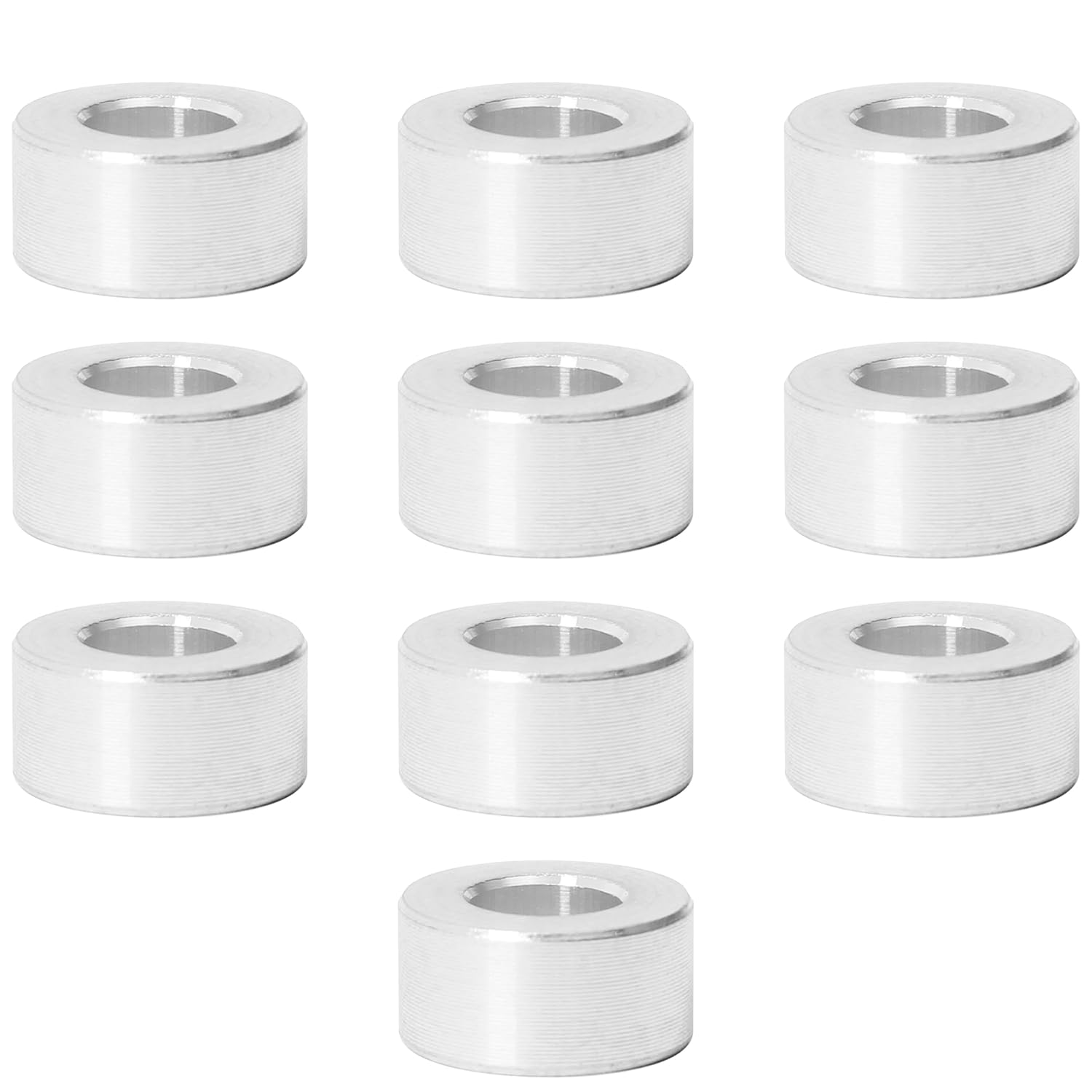 Zhooooonglf 10Pcs M6 Aluminum Spacers, Metal Spacer Aluminum round 6.2Mm ID X 12Mm OD X6Mm L Thickness Screw Standoff for M6 Screw Bolts Silver image number 1