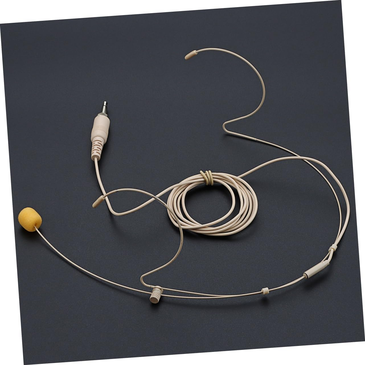 Yardwe Wired Over-Ear Headphones with Omnidirectional Microphone Beige Wired Earbuds with Microphone Lock and Hanging Mic for Office Online Meetings Gaming and Speaking image number 2