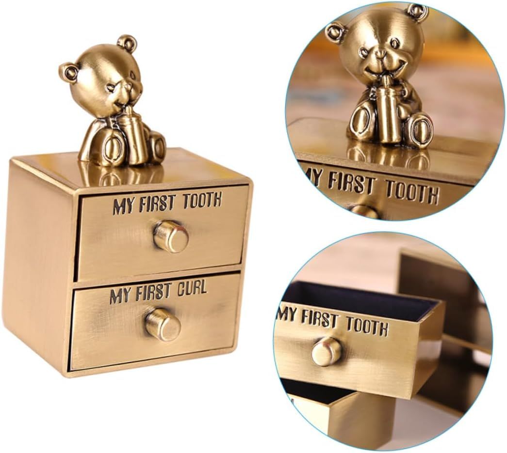 Keepsake Organizer Box Tooth Keepsake Box for Boys and Girls Animals Patterns Zinc Alloy Material Safe image number 4