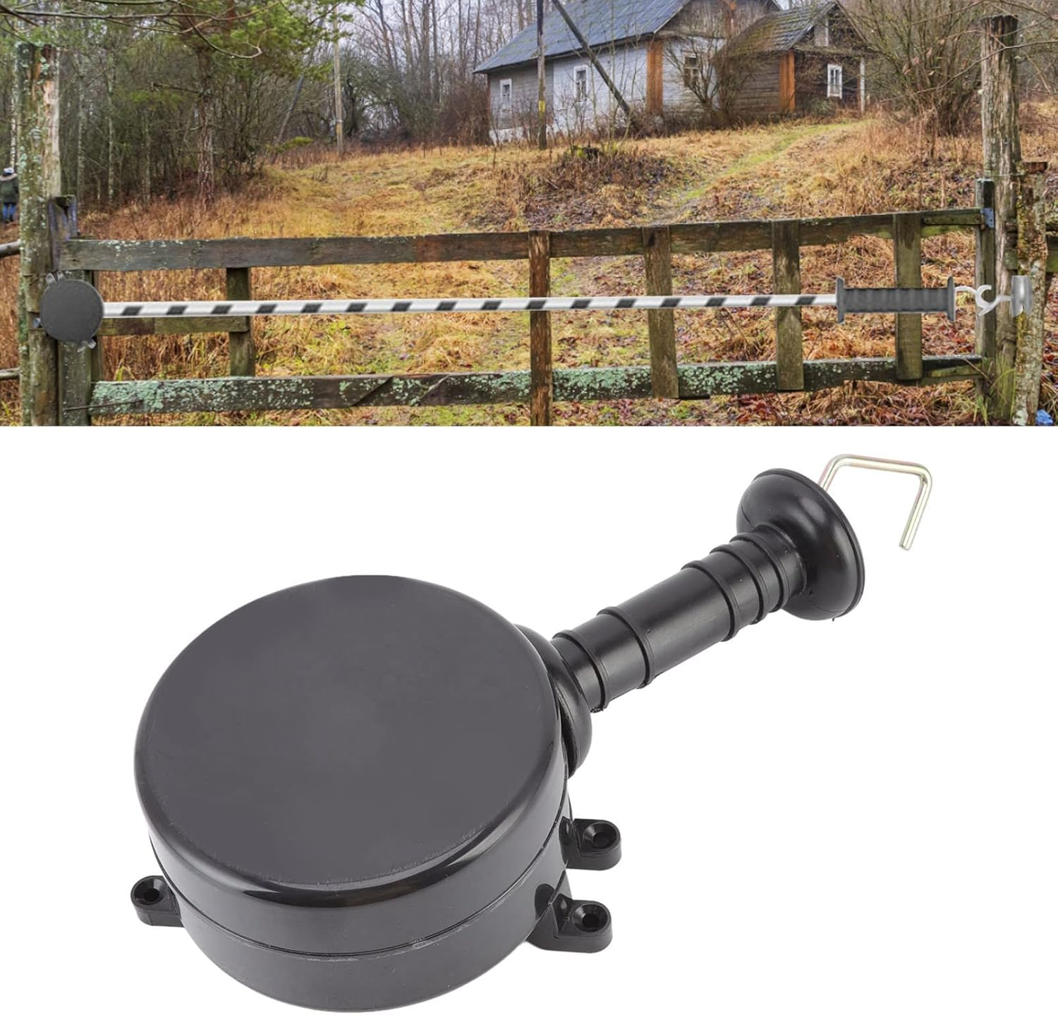 Electric Fence Gate Handle,5M Energizing Rope Retractable Reusable Electric Fence Handle,Easy Installation Insulated Plastic Door,For Farm Garden image number 6