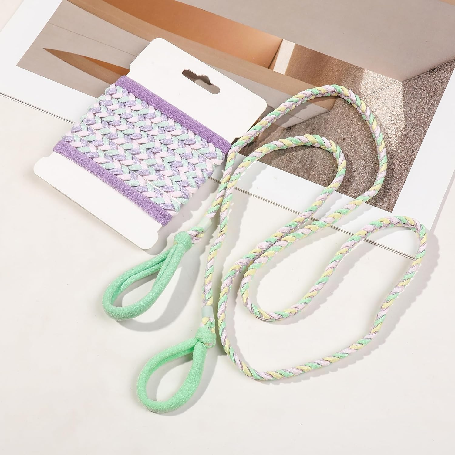 Sport Hair Ties for Women Pony Tails Elastic Hair Ties for Gym Braided Hair Ties Spiral Hair Ties for Swimming Sports - 4 Bright Color image number 4