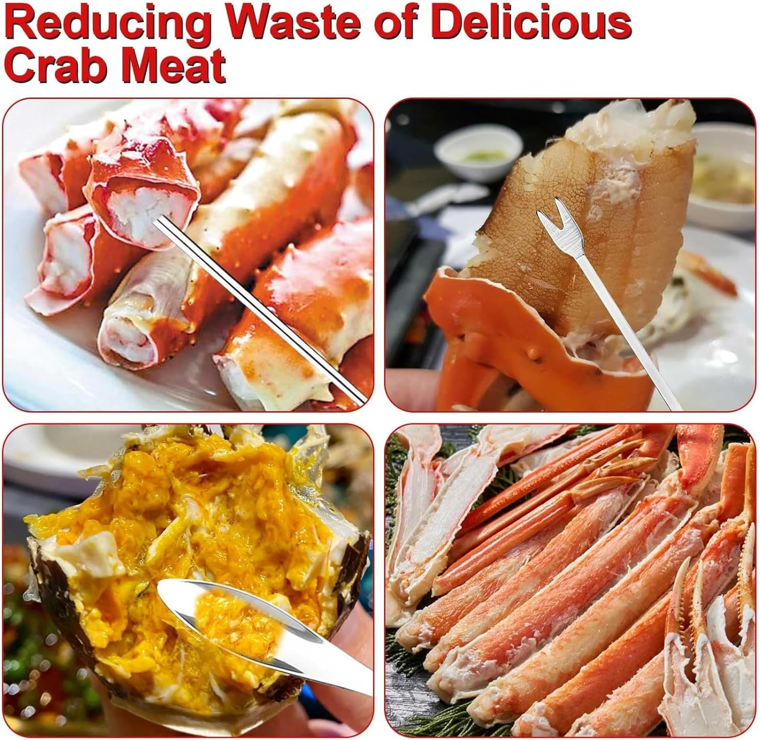 Portable Crab Crackers with Picks Forks, 2Pcs Crab Leg Crackers and Tools,Portable Seafood Crackers and Tools Multifunctional Lobster Crackers Crab Leg Crackers Tool,Lobster Crackers and Picks Set image number 4