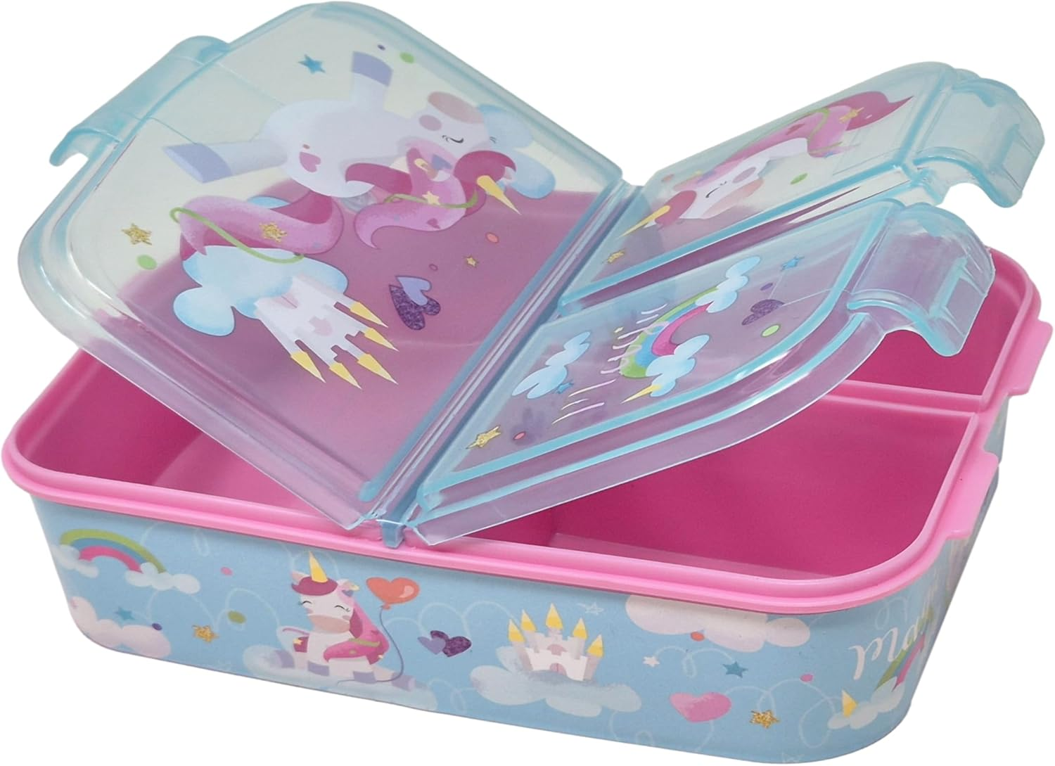 Theonoi Children'S Lunchbox, Sandwich Box with Compartments and Dividers, Nursery Lunchbox Made of Bpa-Free Plastic - Unicorn A1 image number 5