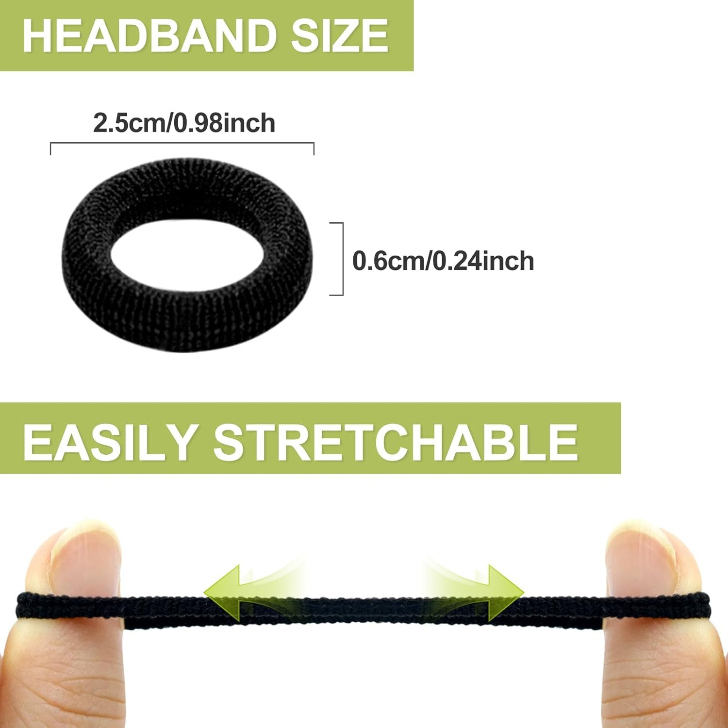 Hanyousheng Pack of 200 Elastic Hair Bobbles Small Hair Bobbles Girls Mini Hair Scrunchies Black Ponytail Holder Perfect for Children, Babies, Little Girls, Black image number 5