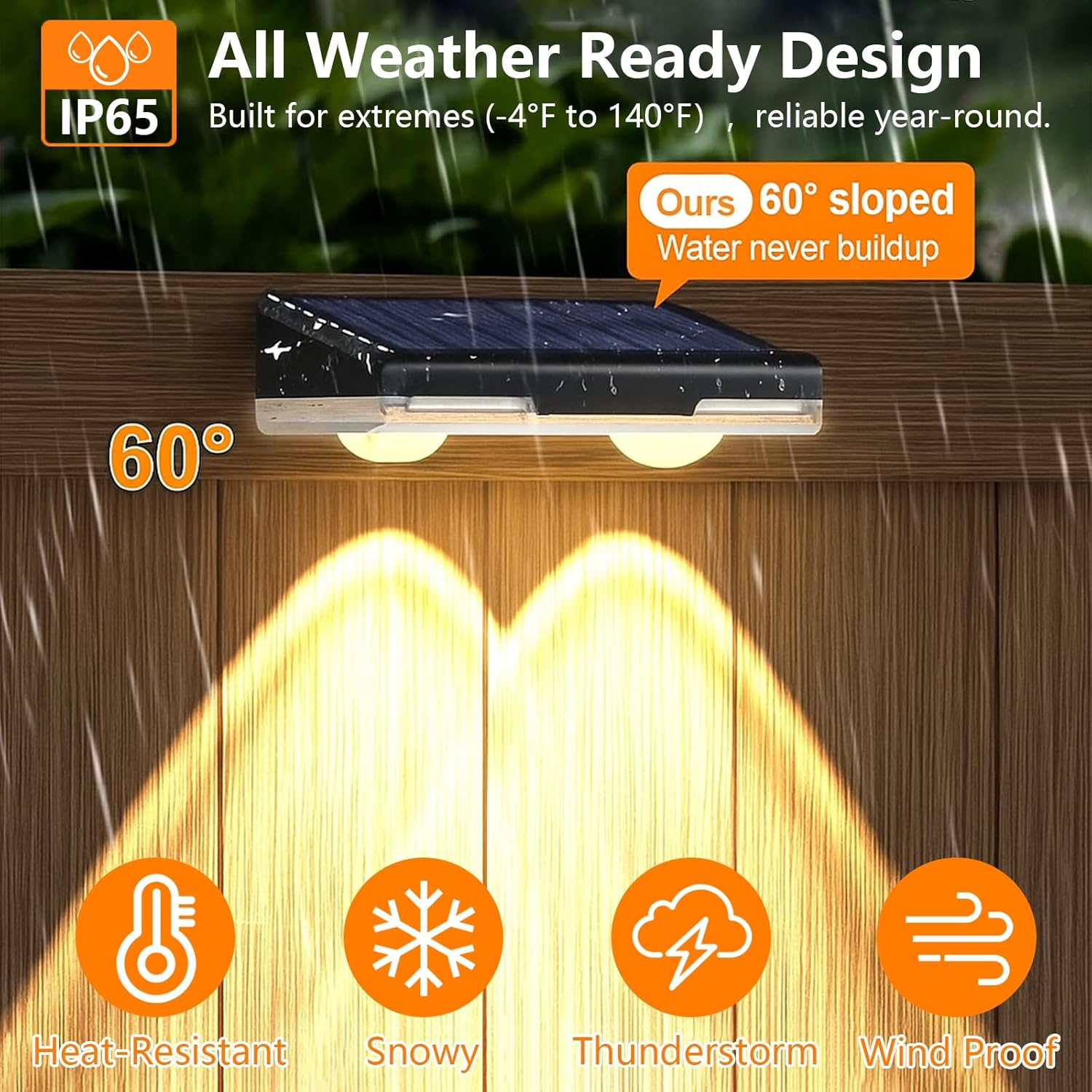 Solar Fence Lights Outdoor-Ip65 Waterproof 9 RGB Modes, High Brightness LED Fence Lights Solar Powered,Solar Wall Light for Backyard/Railing/Step/Patio/Pool (8 Pack) image number 1