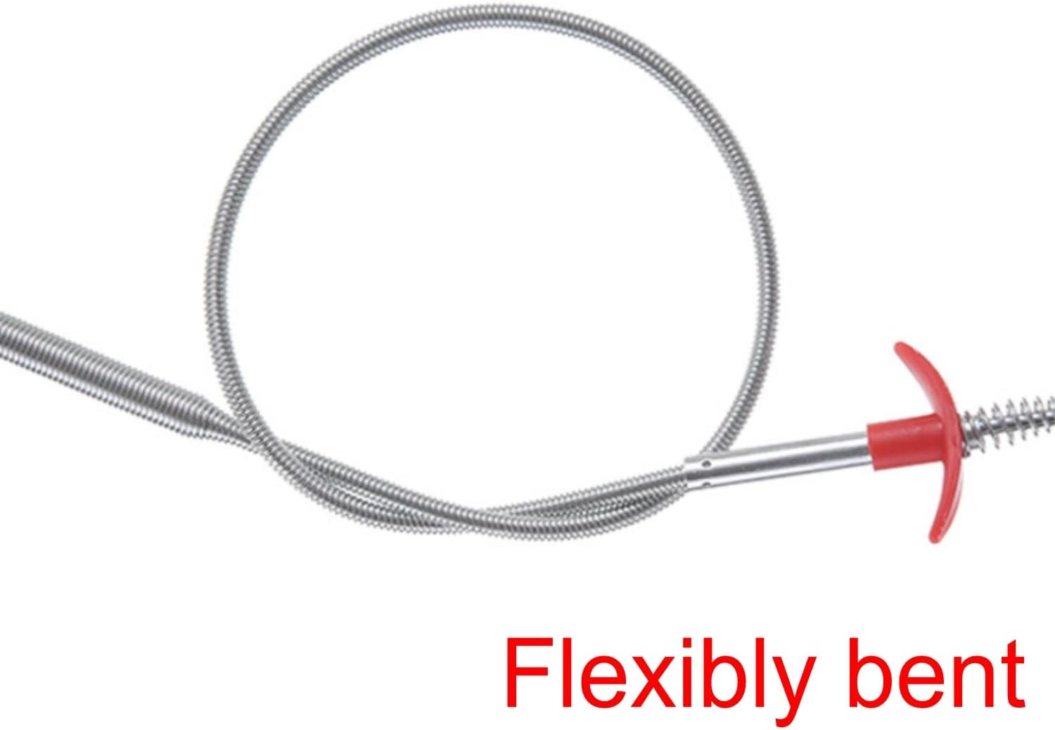 JZK 60CM Kitchen Bathroom Sink Drain Pipe Unblocker Tool, Four-Jaw Handle Spring Grabber Tool, Drain Cleaning Brush Bendable Flexible Long Wire Rod Stick, Pipe Dredging Tool for Sink Blockages image number 5