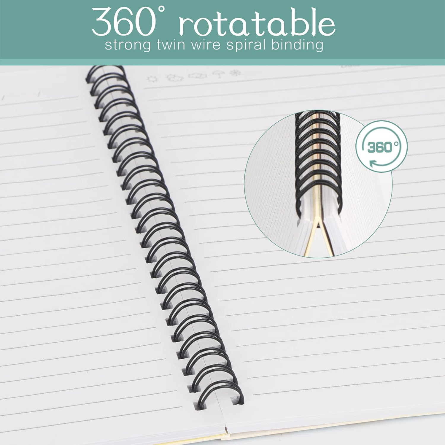 FYY A5 Spiral Notebook Set of 3 - Spiral Journal College Ruled Coil Notebook for School & Work with Hardcover and 80 Sheets/160 Lined Pages, 6 &times; 8 Inch, Marble image number 3