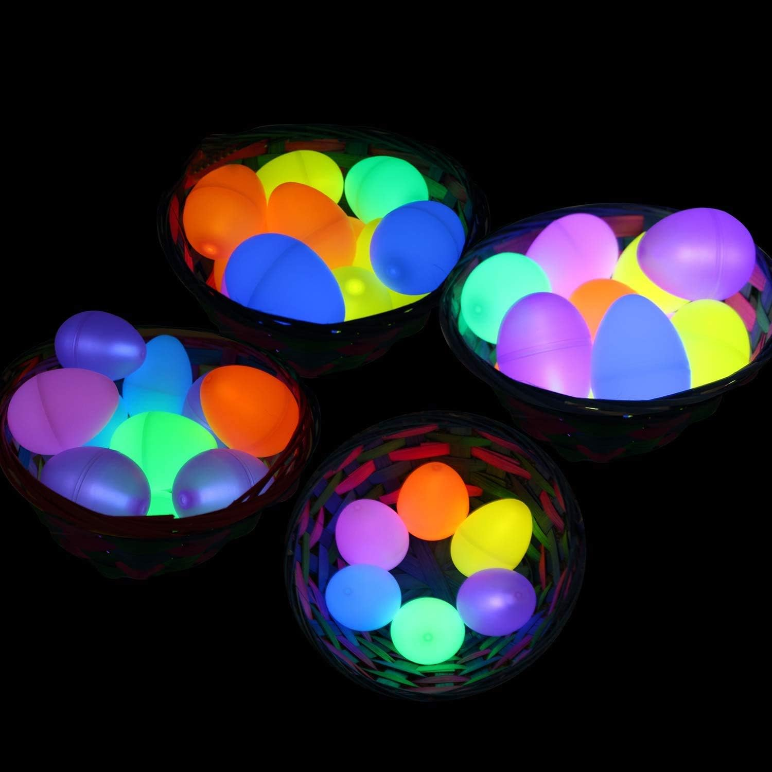 JOYIN 144 Pcs Easter Eggs with 288 Pcs Mini Glow Sticks for Kids Glow-In-The-Dark Basket Stuffers Fillers Gift, Easter Eggs Hunt Game Party Favors Classroom Decorations Supplies image number 6