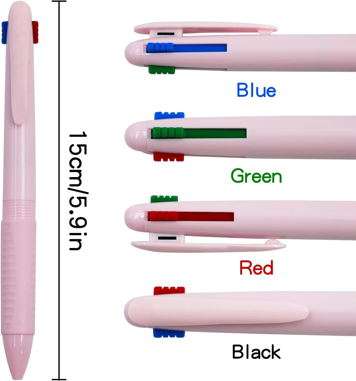 12 PCS Multicolor Ballpoint Pen Set, 4 Colour Retractable Ball Pens, 4 In-1 Pen Multi Colored, Colored Pens Medium Point for Nurse Planner Students Gifts, Pastel Gel Ink Pens Smooth Writing image number 3