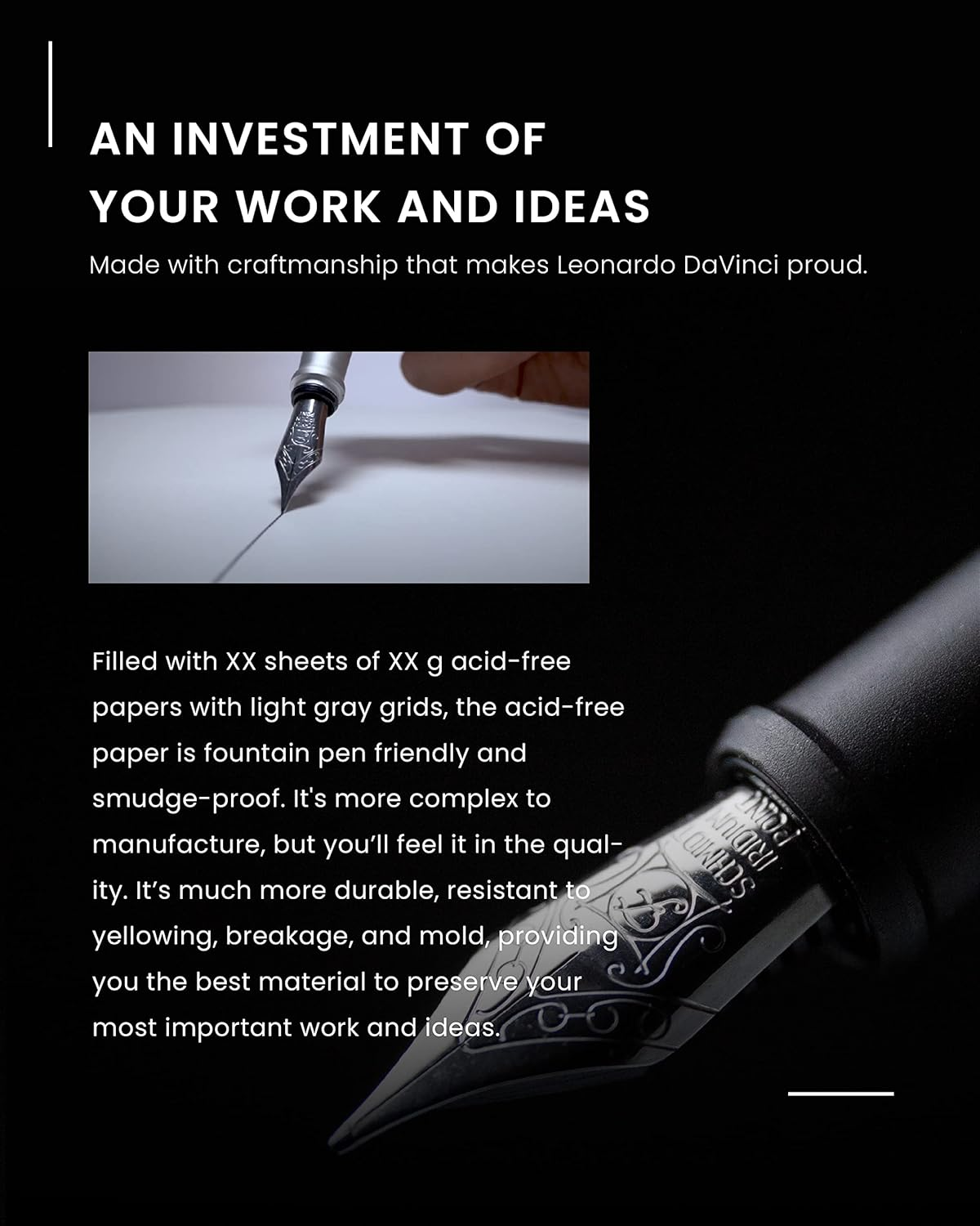 Novium Leatherette Notebook, A5 Hardcover Notebook, Sleek Inspirational Notebooks with Acid-Free Papers, Grid Sheets, Professional Notebook, Enhancing Productivity to Achieve Goals, Leather Journal for Men & Women, Inspirational Gifts for Business image number 5