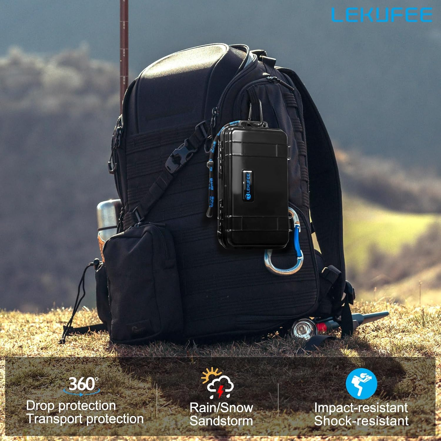 Lekufee Portable Waterproof Hard Case for Insta360 X5 / X4 / X3 Camera and Accessories(Case Only)