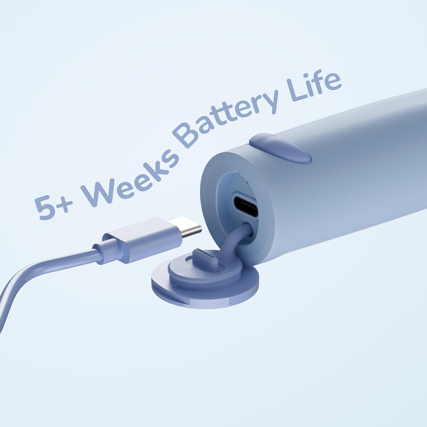 Ordo Squishmallows Electric Toothbrush, Sonic Toothbrushes for Kids, Rechargeable, 3 Brushing Modes, over 5 Weeks Battery Life Extra Brush Head Included, Gift for Kids Aged 4 Years and Up, Samir - Blue image number 5