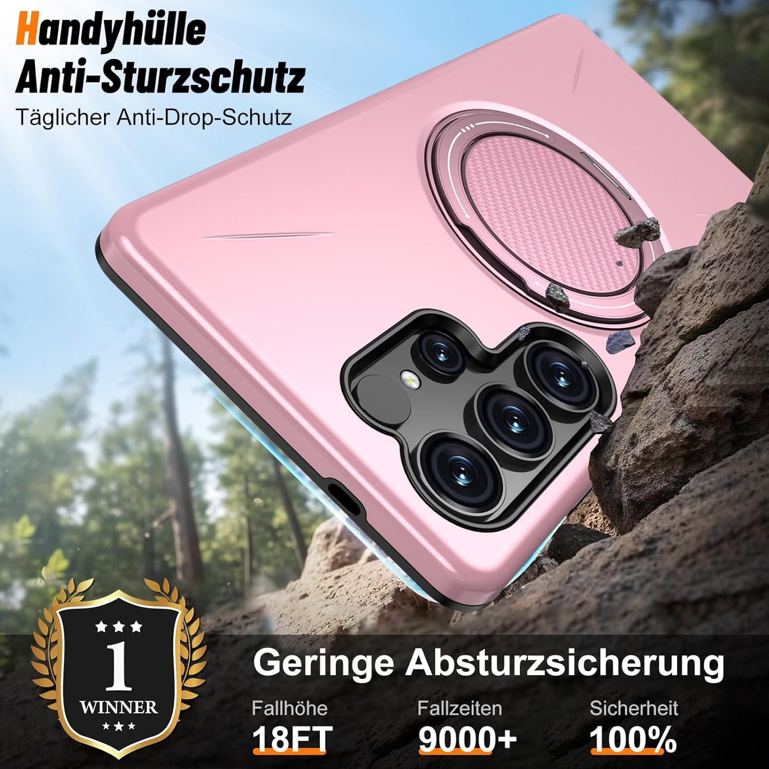 Vanki Case for Samsung Galaxy S25 Ultra Compatible with Mag-Safe Samsung S25 Ultra Mobile Phone Case Magnetic with 360 Degree Ring Stand S25U Protective Case Made of Flexible TPU and PC Double - Blue image number 5