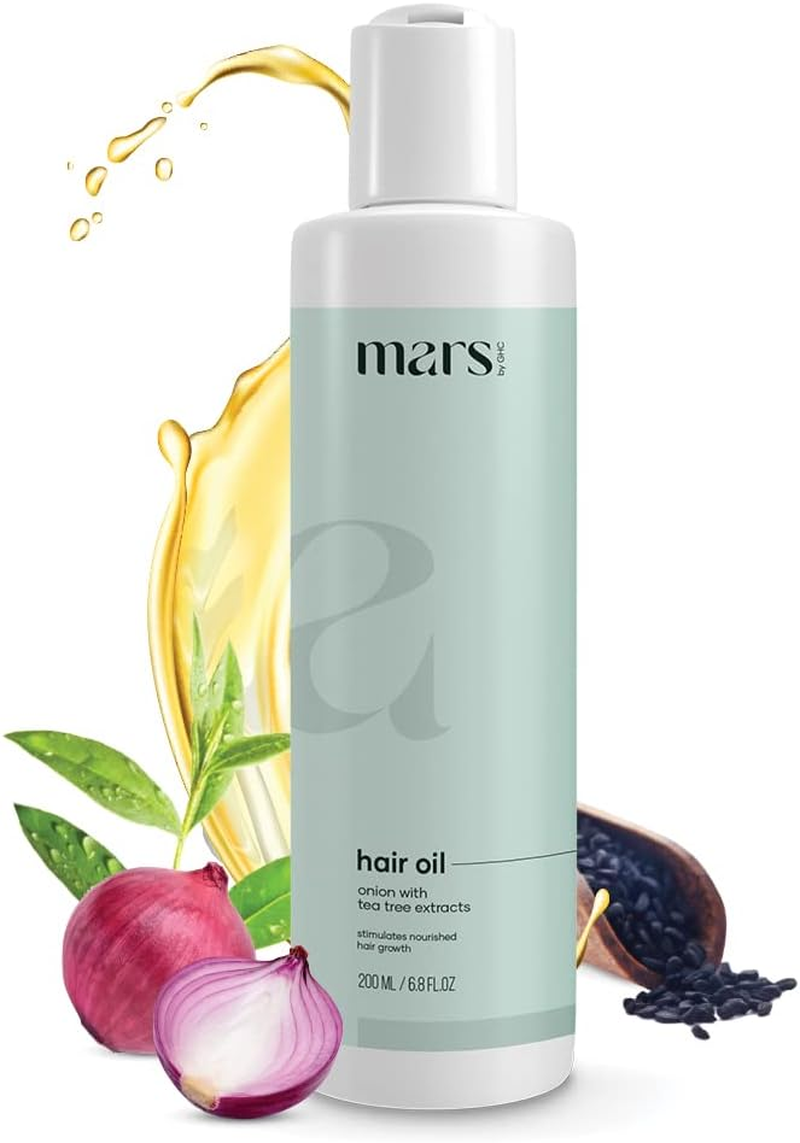 Mars by GHC Hair Growth Combo Pack | Onion Hair Growth Oil 200Ml | Derma Roller Hair Activator | for Hair Regrowth and Hair Fall Control - No Paraben (Set of 2) image number 3