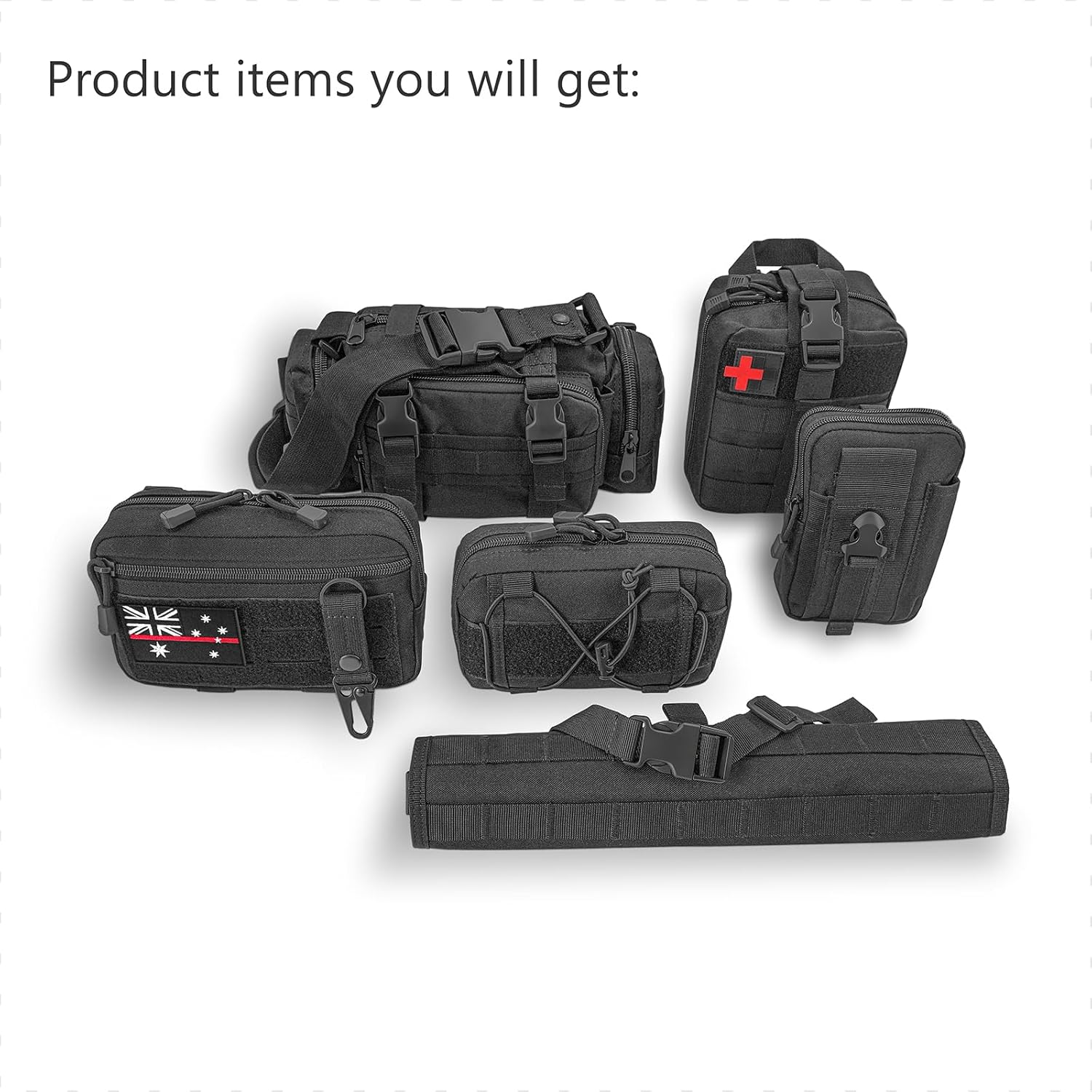 Molle Panel Tactical Car Seat Organiser, Tactical Car Seat Back Organizer with 5 Detachable Molle Pouches, Auto Accessory Vehicle Storage Universal Fit (Style II) - Style Iii image number 3