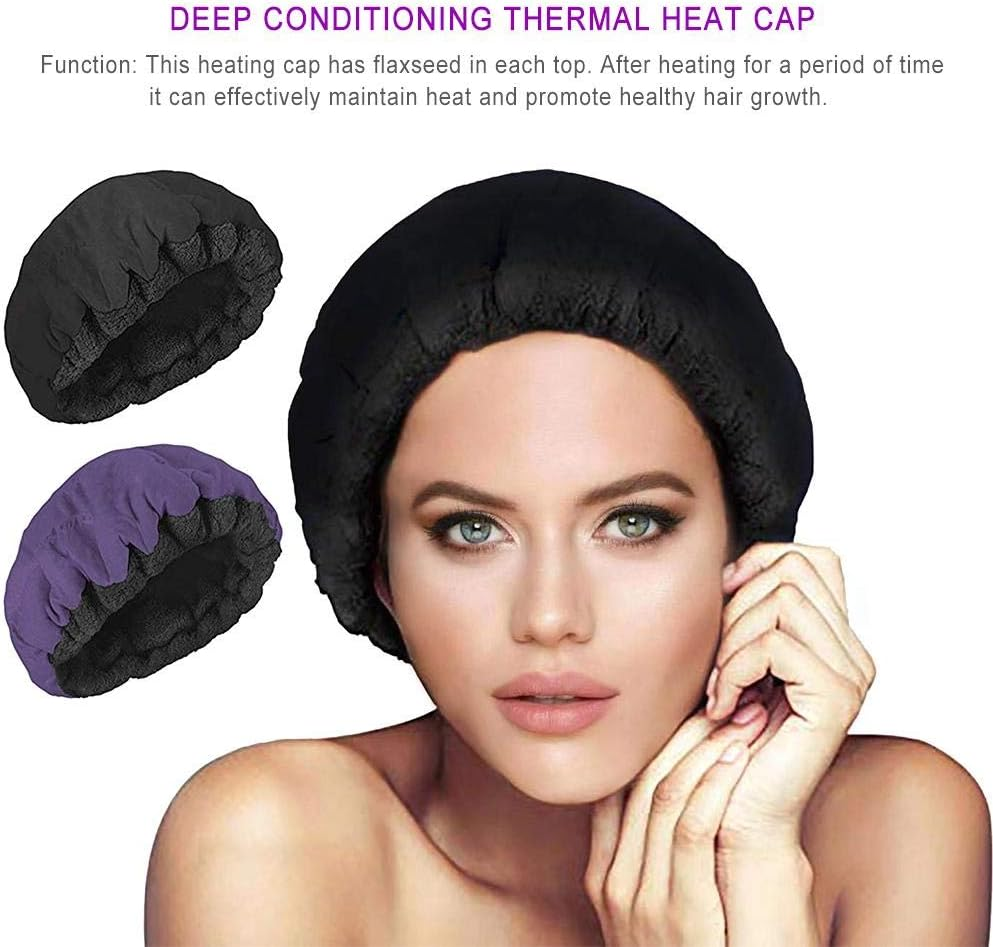 Monland Deep Conditioning Heat Cap Microwavable -Hair Cap Hair Thermal Treatment Cap for Styling Purple image number 2