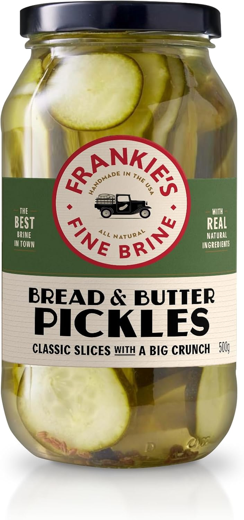 Frankie'S Fine Brine 3 Pack Pickle Bundle - Garlic Dill, Bread & Butter, Sweet & Spicy Pickles - Premium Assorted Pickle Variety Pack, 3 X 500G Jars image number 2