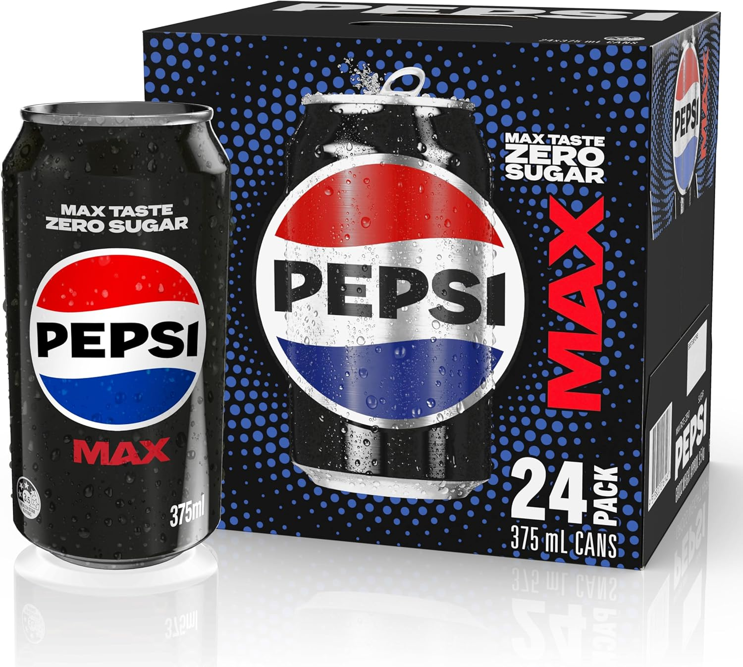 Pepsi Max No Sugar Soft Drink Can 375 Ml (Pack of 24) image number 1