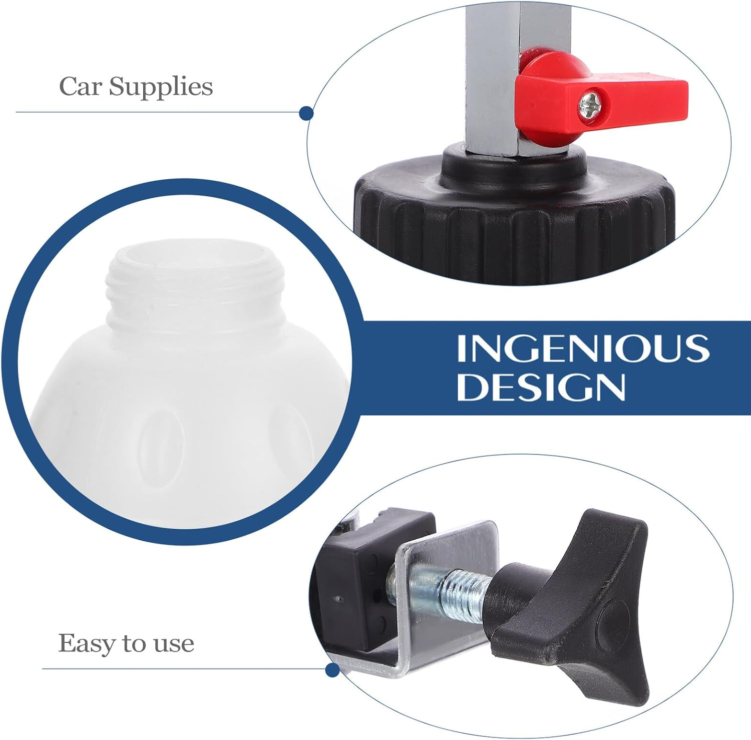 Amosfun Auto Brake Fluid Change Tool with Nozzle Lightweight Car Brake Oil Refiller Pot for Efficient Hydraulic System Filling and Fluid Extraction image number 3